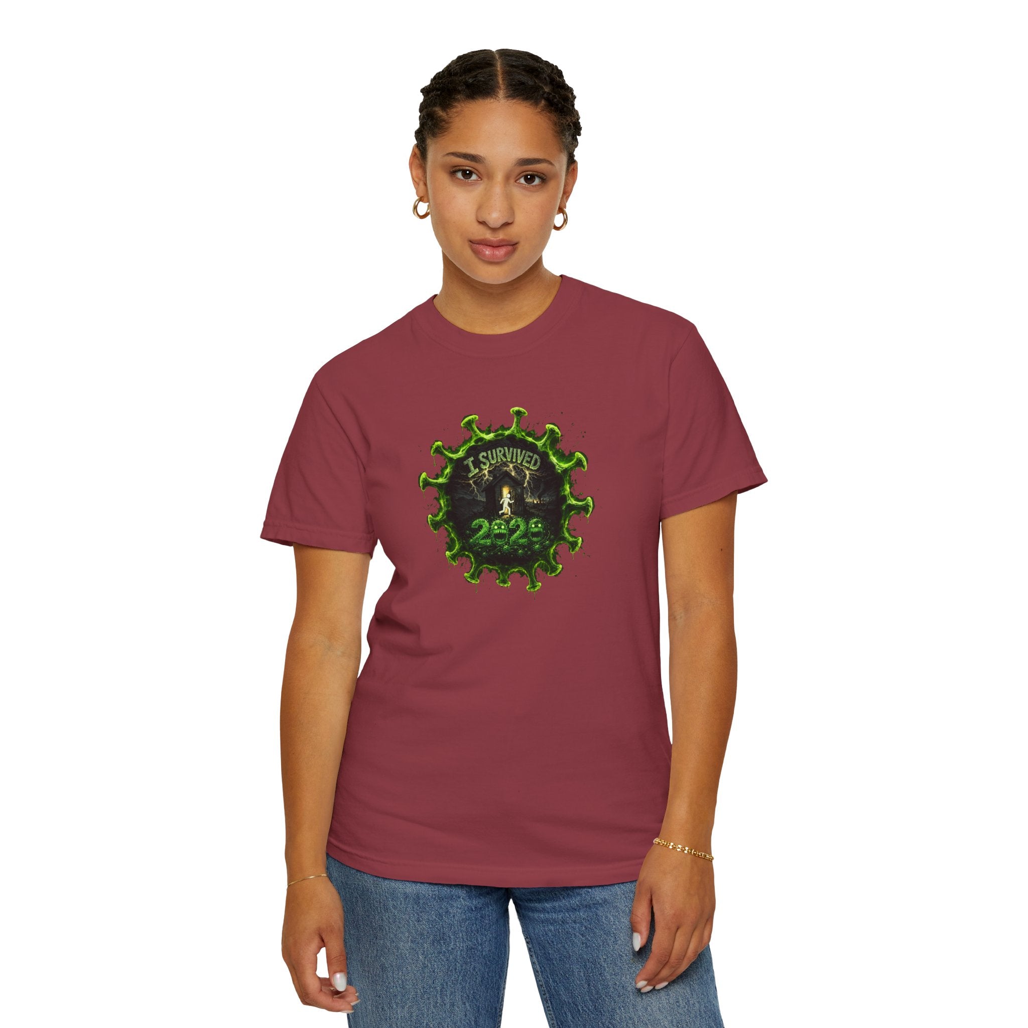 I Survived 2020 — PANDEMIC S1:E4: Director's Cut "Mask Madness" Unisex Garment-Dyed T-shirt