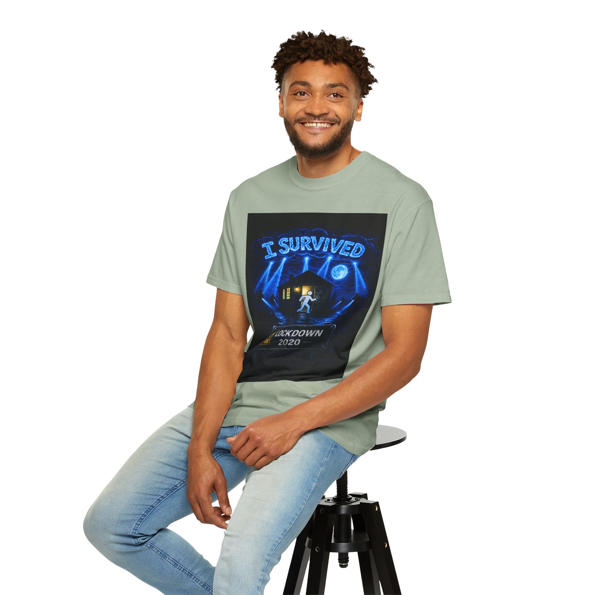 I Survived 2020 — LOCKDOWN S3:E4: "Working From Home" Unisex Garment-Dyed T-shirt