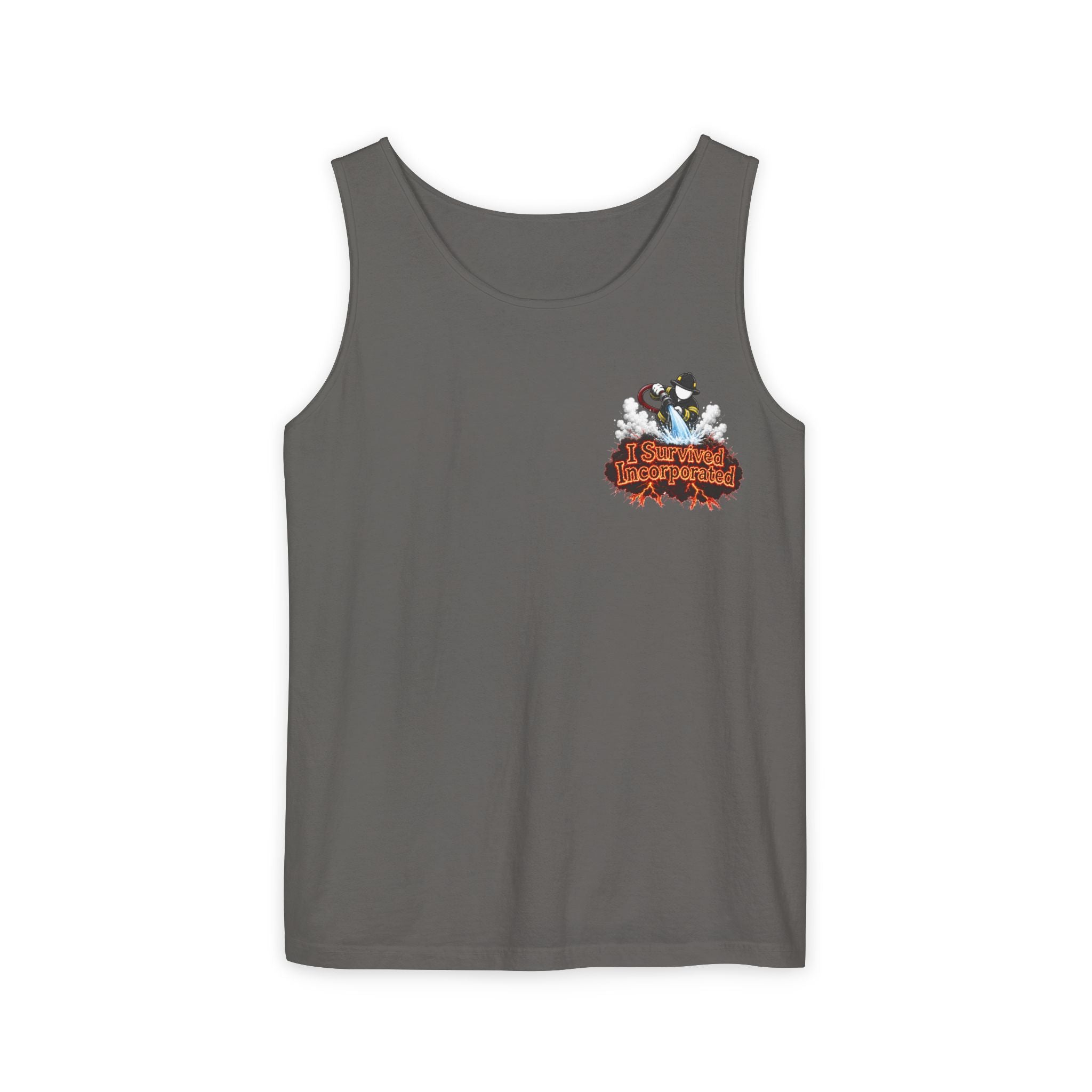 I Survived 2020 — "Please Stand By" Test Pattern Tee Wildfire Signal Edition Summer Premiere Unisex Garment-Dyed Tank Top
