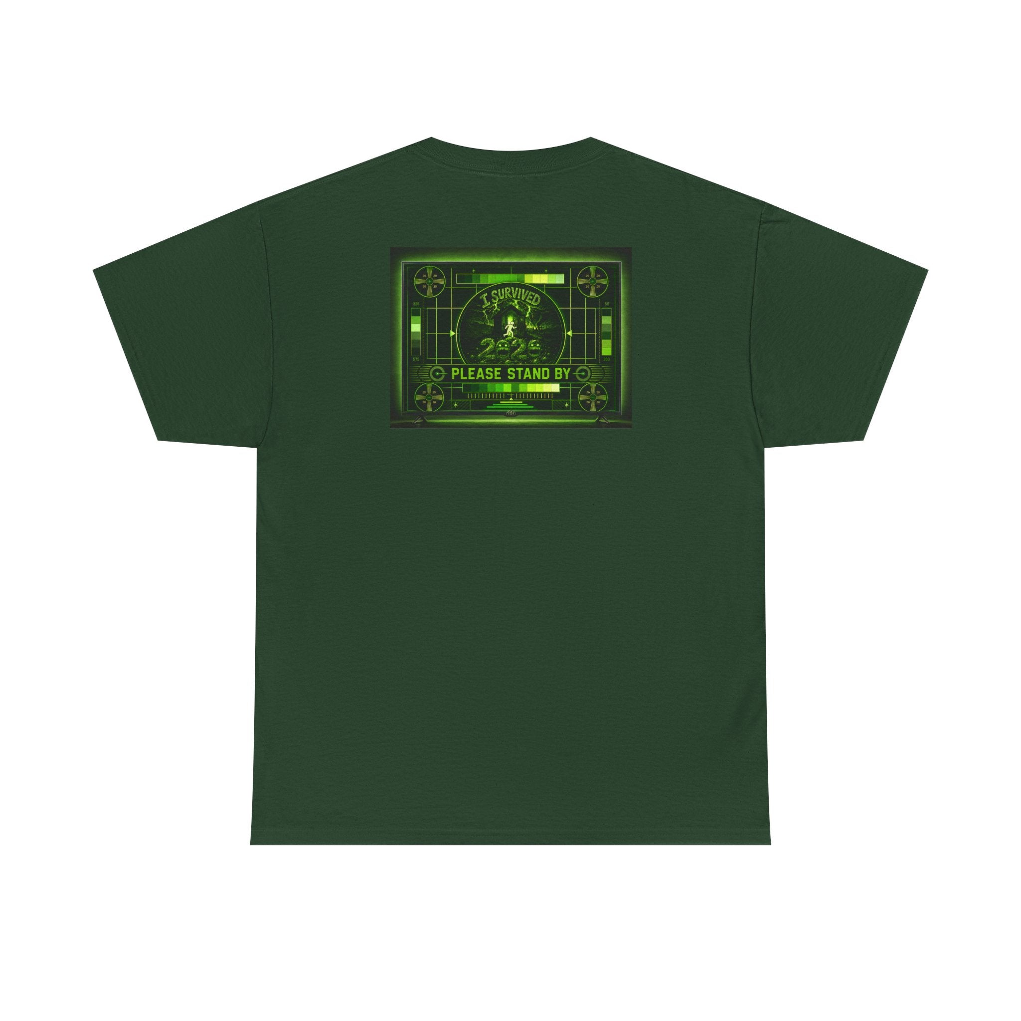 I Survived 2020 — "Please Stand By" Test Pattern Toxic Signal Tee Summer Premiere Unisex Heavy Cotton Tee