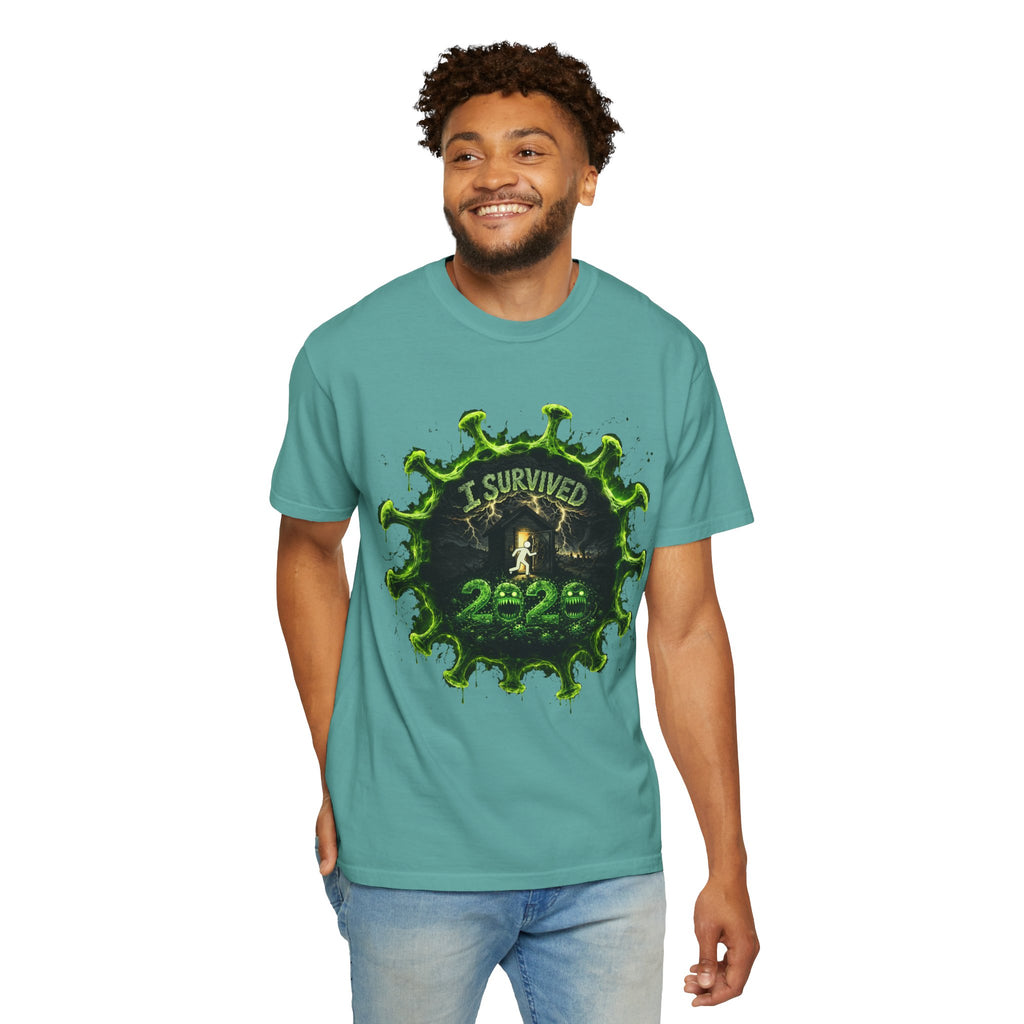 I Survived 2020 — Director's Cut S1:E1 "COVID-19: The Coronavirus" | Pandemic Edition Unisex Garment-Dyed T-shirt