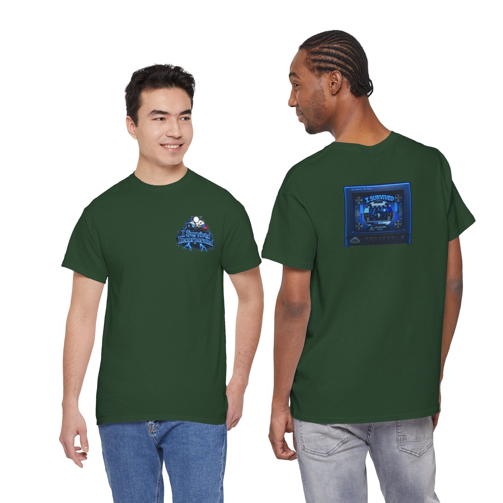 I Survived 2020 — "Please Stand By" Test Pattern Tee Lockdown Surveillance Edition Summer Exclusive Unisex Heavy Cotton Tee