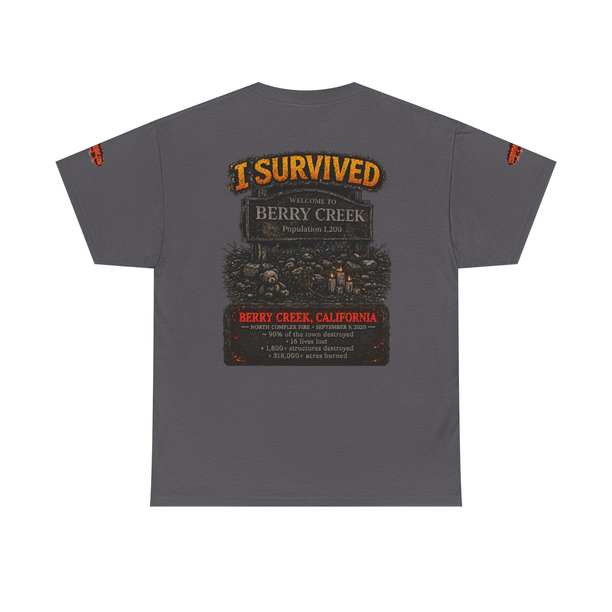 I Survived 2020 — Director's Cut S2:E1 "Berry Creek" | Wildfire Edition Memorial Unisex Heavy Cotton Tee (SPECIAL EDITION)