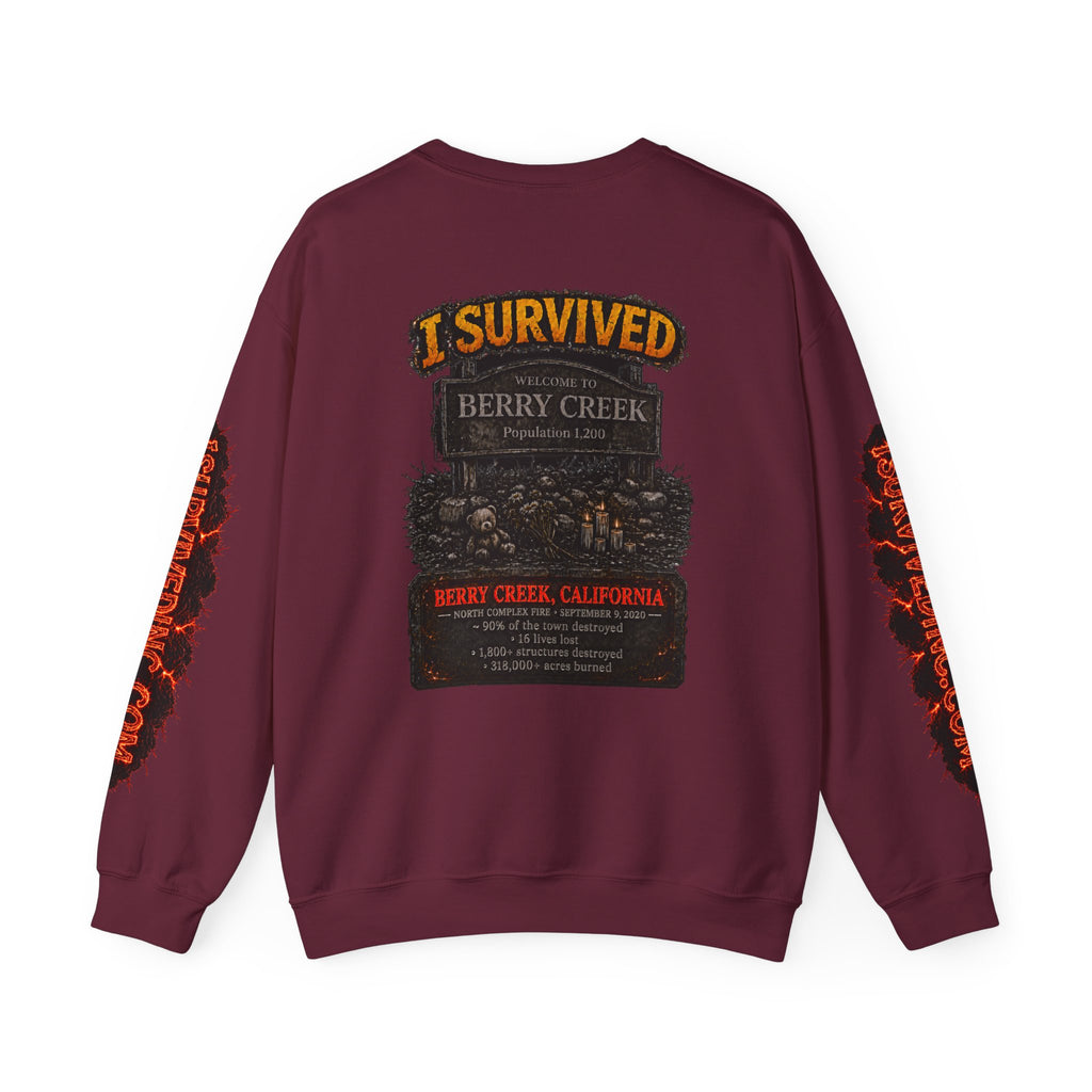 I Survived 2020 — WILDFIRES S2:E1: "Berry Creek" Memorial Unisex Heavy Blend™ Crewneck Sweatshirt