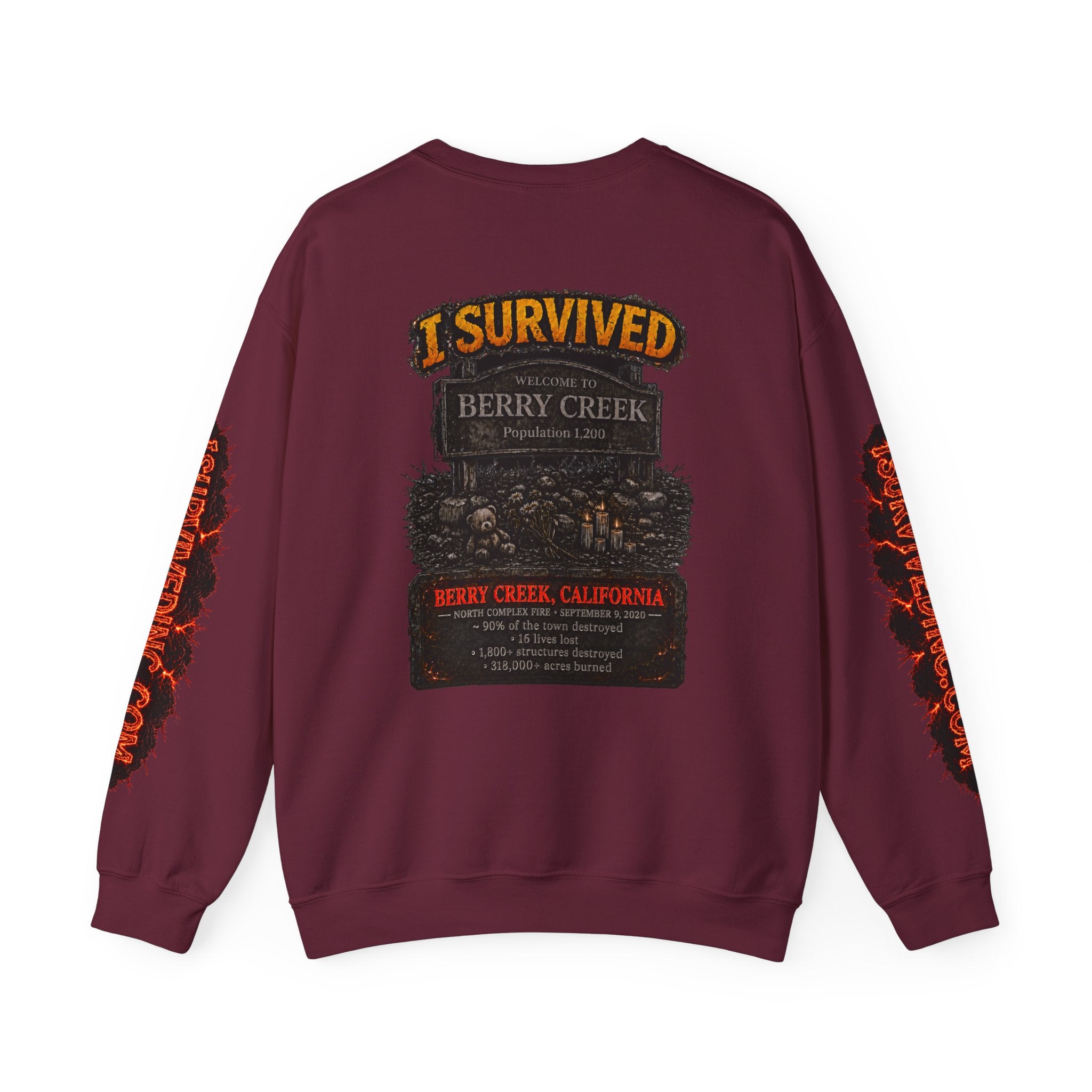 I Survived 2020 — WILDFIRES S2:E1: "Berry Creek" Memorial Unisex Heavy Blend™ Crewneck Sweatshirt