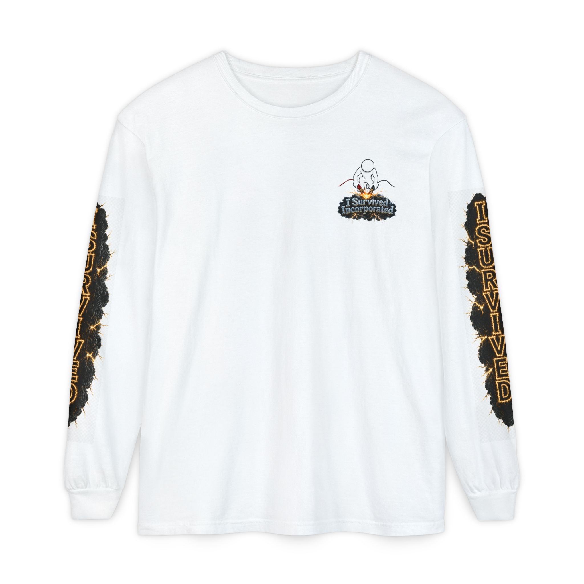 I Survived 2020 — "Please Stand By" Test Pattern Tee Special Edition Summer Premier Unisex Garment-Dyed Long Sleeve T-Shirt