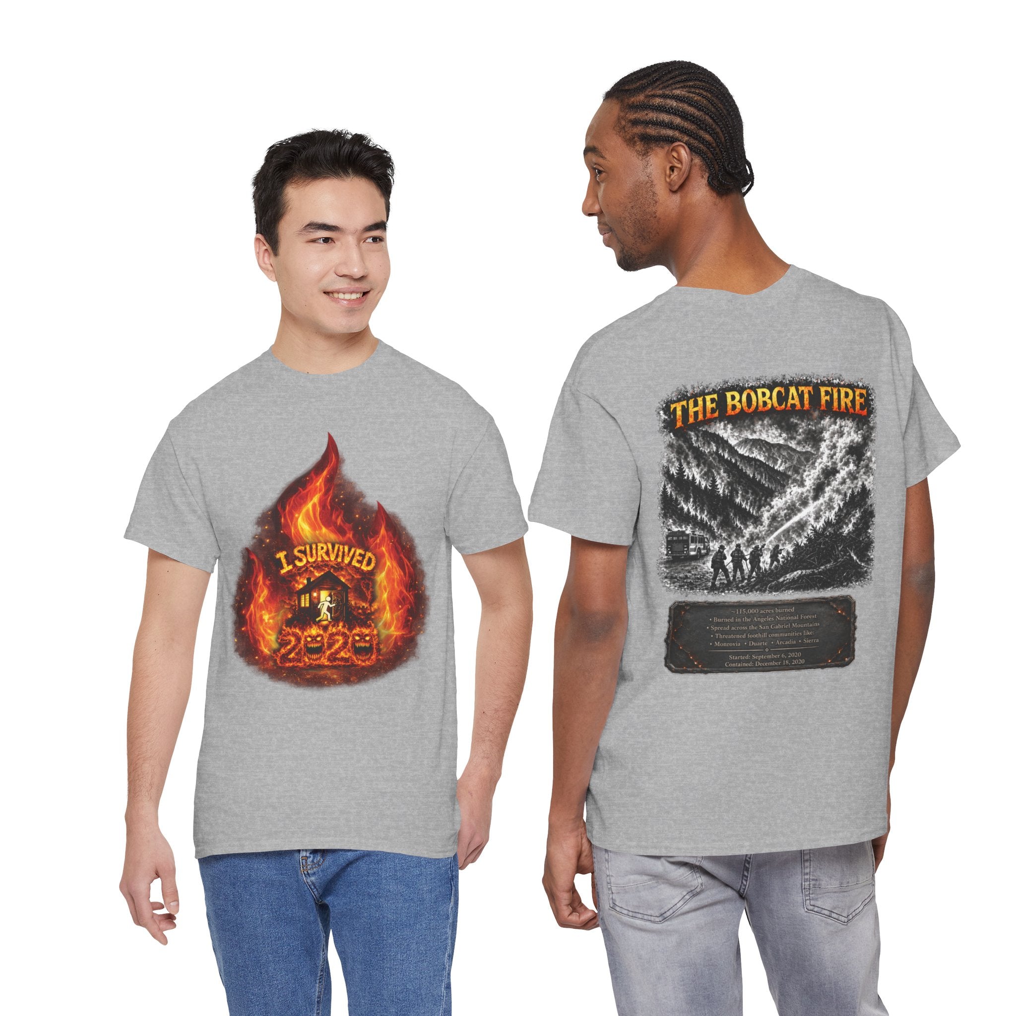 I Survived 2020 — Director's Cut S2:E2 "The Bobcat Fire" | Wildfire Edition Memorial Unisex Heavy Cotton Tee