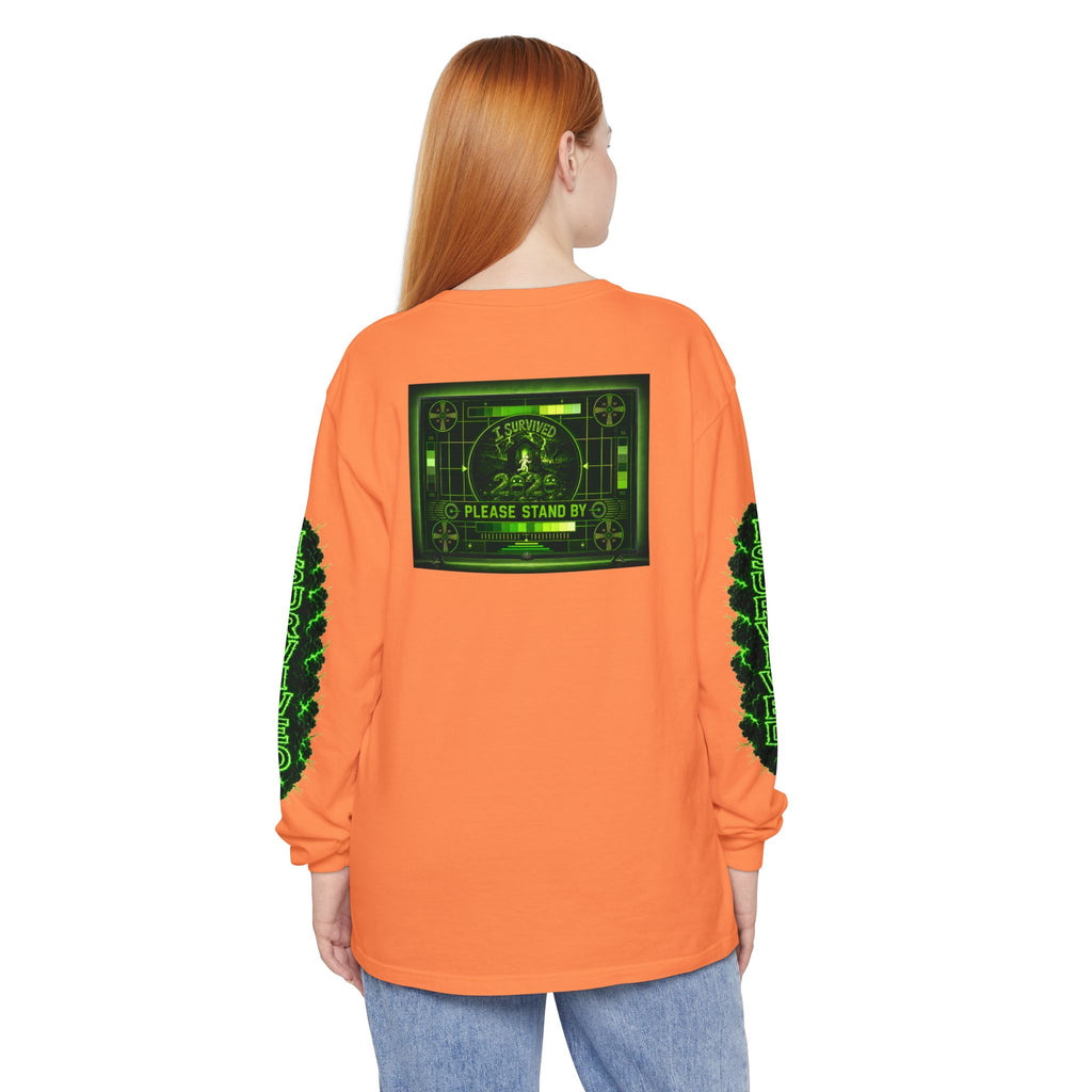I Survived 2020 — "Please Stand By" Test Pattern Toxic Signal Tee Special Edition Summer Premiere Unisex Garment-Dyed Long Sleeve T-Shirt