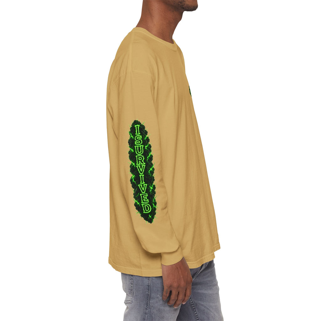 I Survived 2020 — "Please Stand By" Test Pattern Toxic Signal Tee Special Edition Summer Premiere Unisex Garment-Dyed Long Sleeve T-Shirt