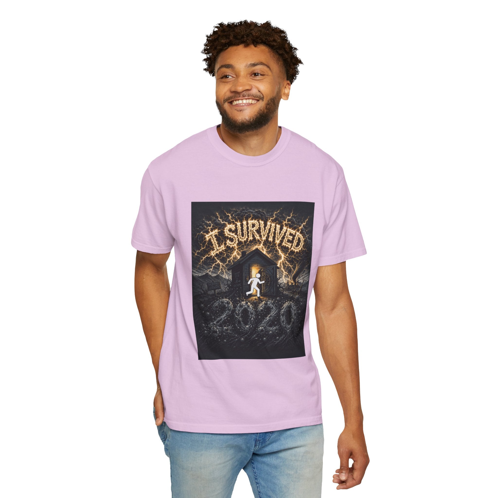 I Survived 2020 — Original Design Teaser Tee | Season 1 Premiere Drop Unisex Garment-Dyed T-shirt