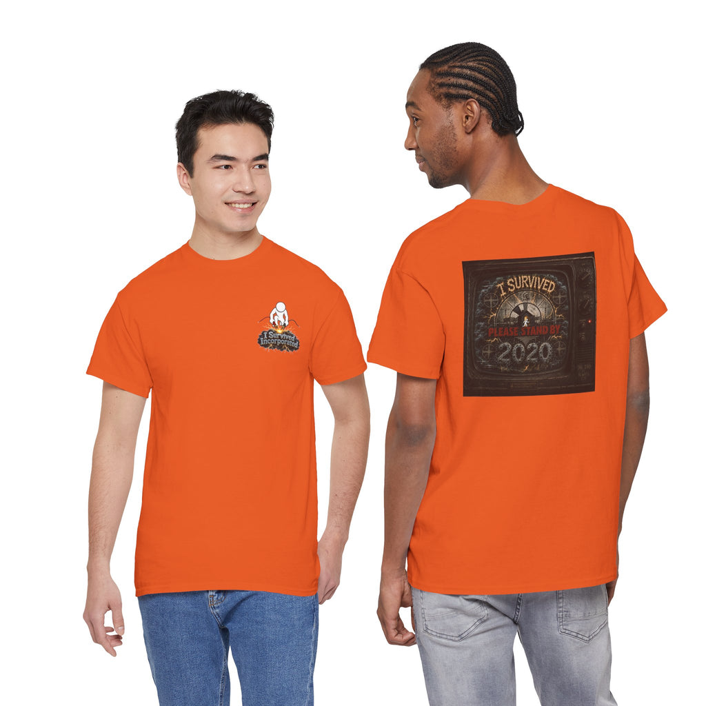 I Survived 2020 — "Please Stand By" Test Pattern Tee Summer Premier Unisex Heavy Cotton Tee