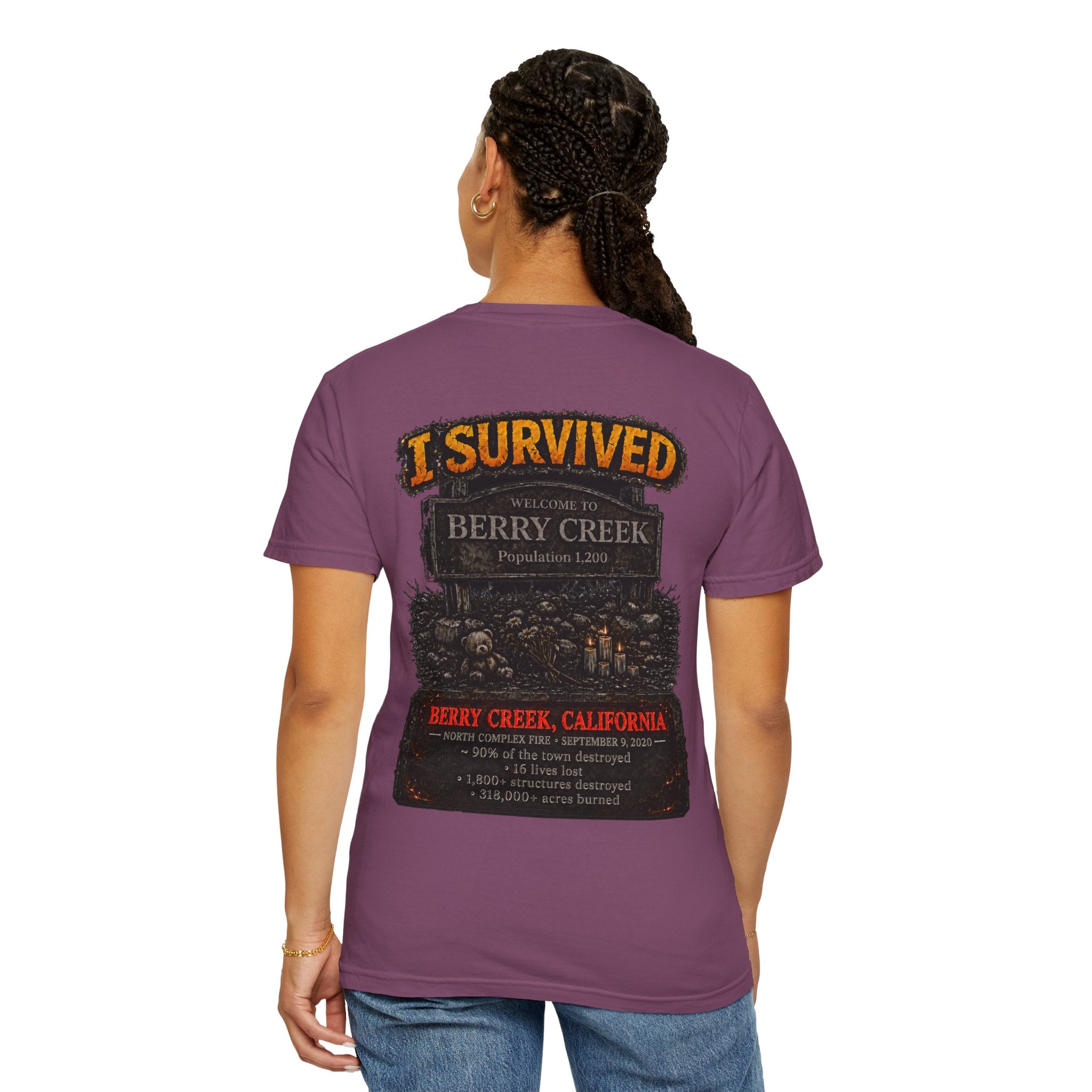 I Survived 2020 — WILDFIRES S2:E1: "Berry Creek" Memorial Unisex Garment-Dyed T-shirt