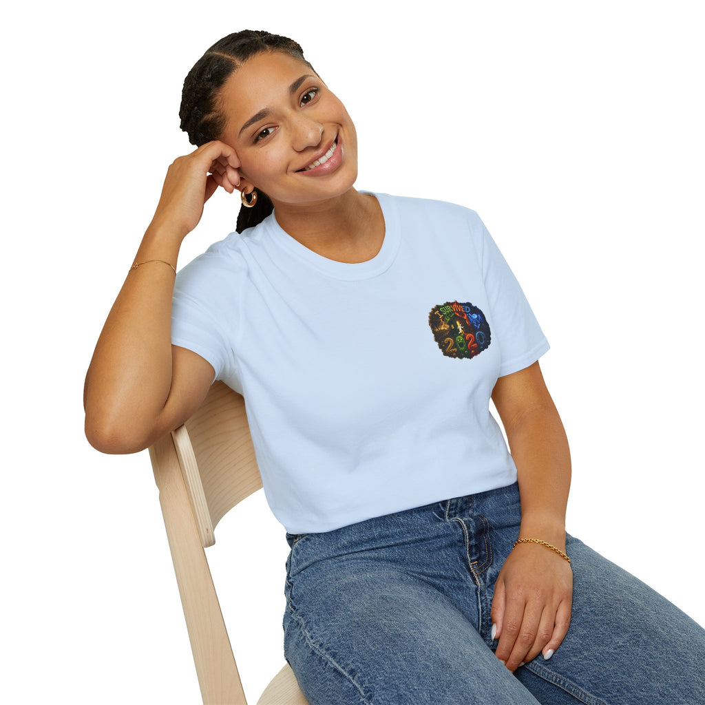 I Survived 2020 — "No Signal" Test Pattern Tee Alien Broadcast Finale Summer Premiere Unisex Softstyle T-Shirt