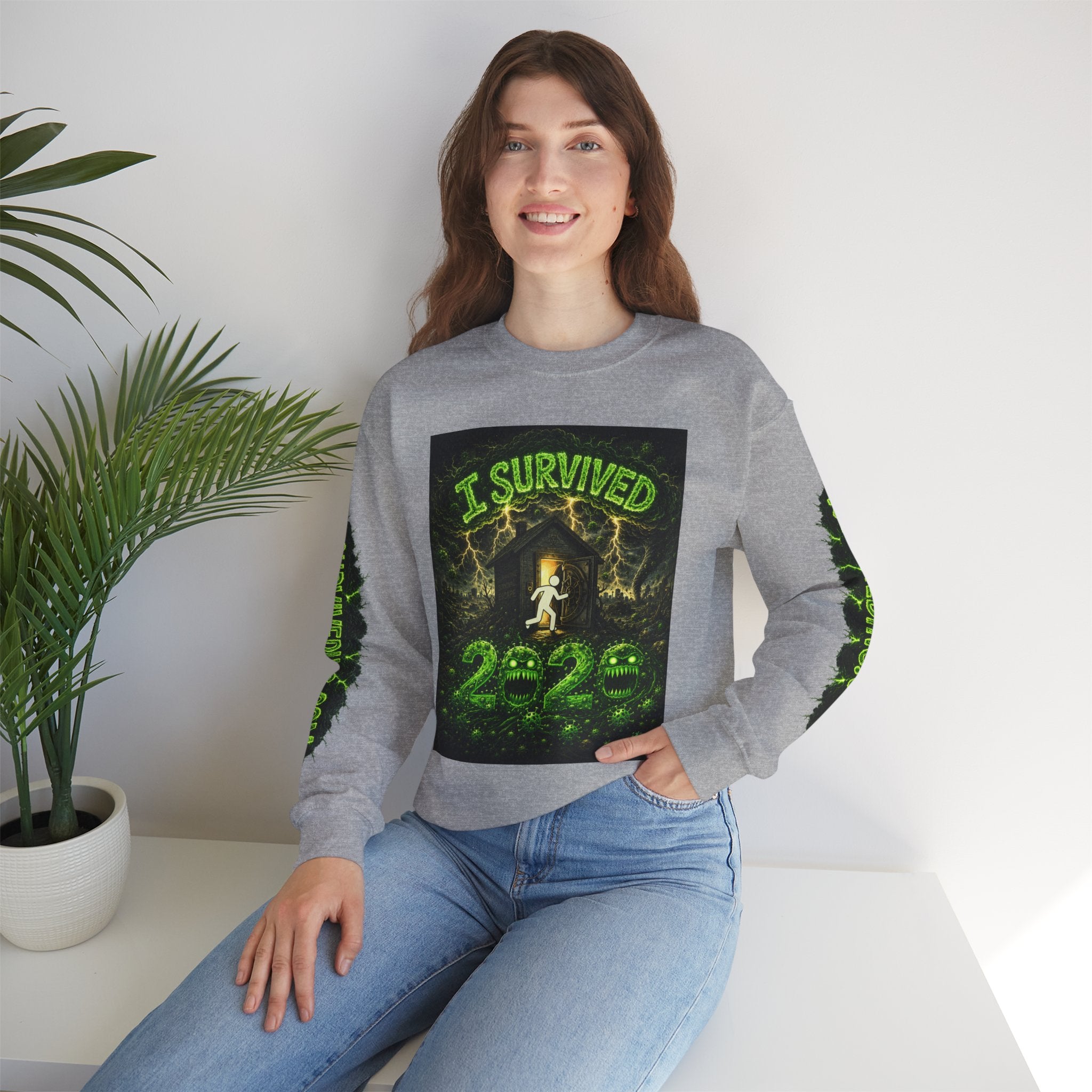 I Survived 2020 — PANDEMIC S1:E2: "The Coming of COVID" Unisex Heavy Blend™ Crewneck Sweatshirt
