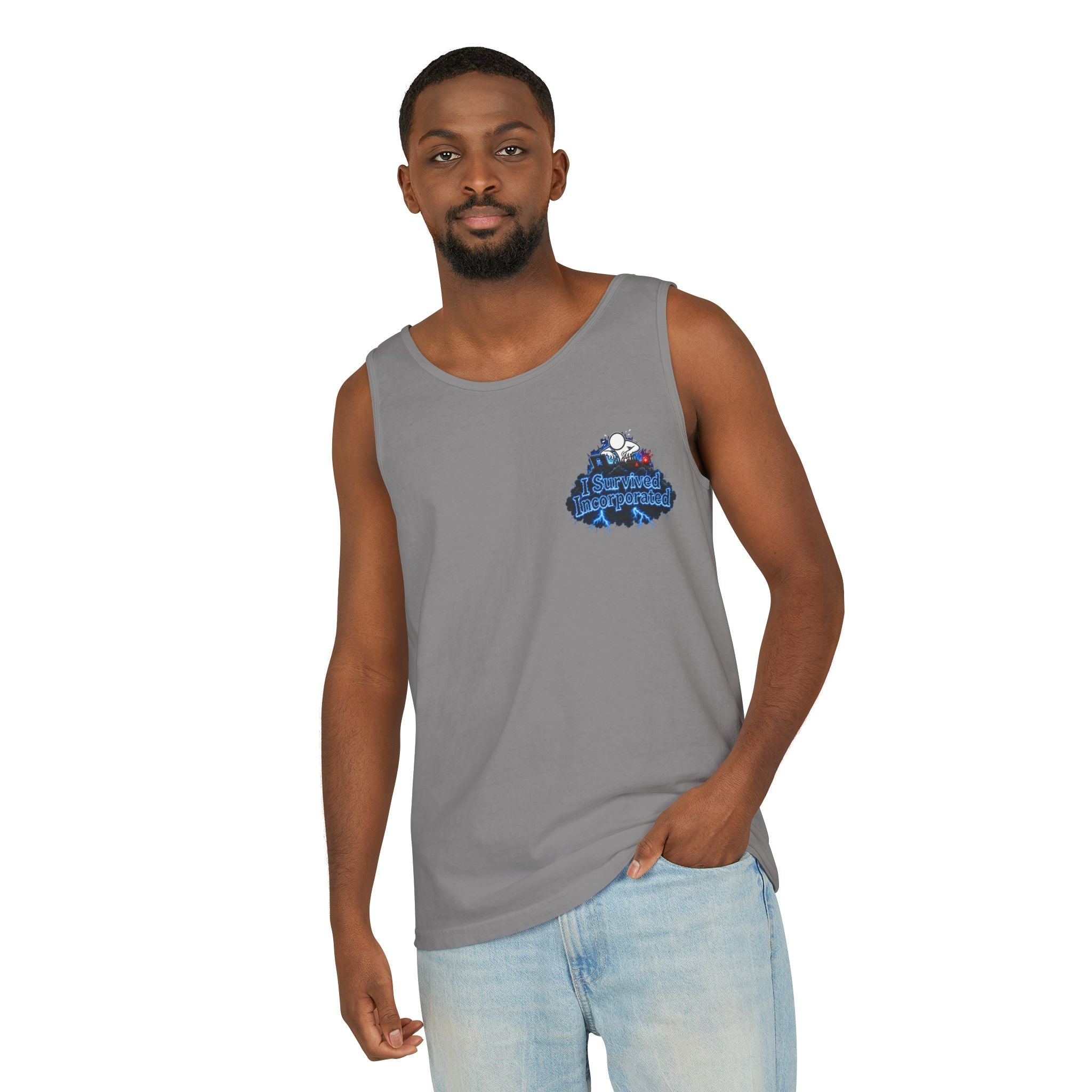 I Survived 2020 — "Please Stand By" Test Pattern Tee Lockdown Special Edition Summer Exclusive Unisex Garment-Dyed Tank Top