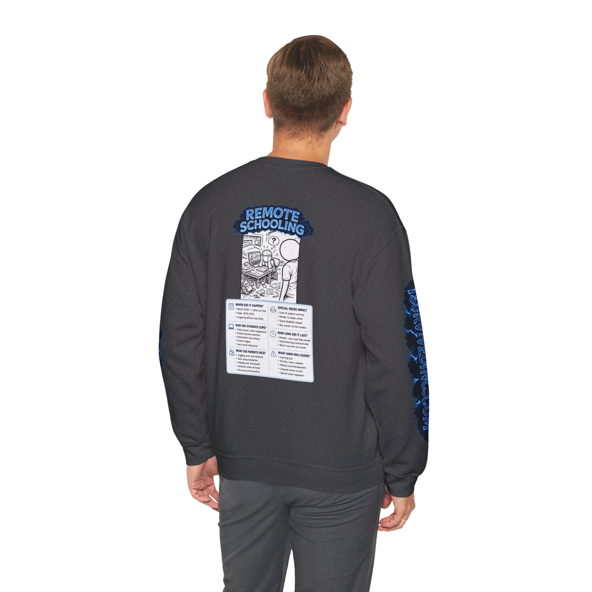 I Survived 2020 — LOCKDOWN S3:E3: Special Edition "Remote Schooling" Unisex Heavy Blend™ Crewneck Sweatshirt