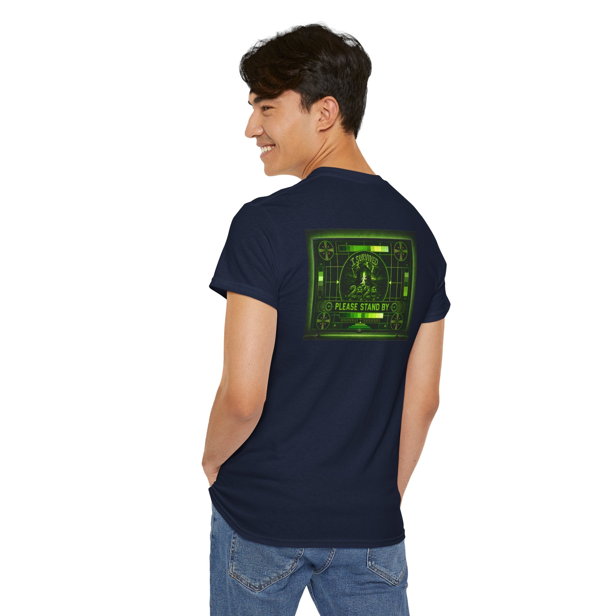 I Survived 2020 — "Please Stand By" Test Pattern Toxic Signal Tee Summer Premiere Unisex Heavy Cotton Tee