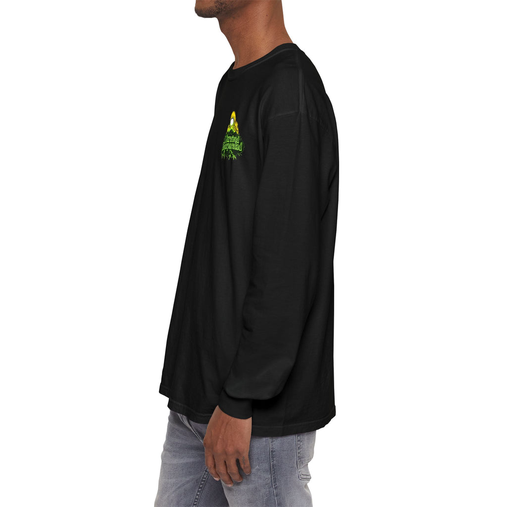 I Survived 2020 — "Please Stand By" Test Pattern Toxic Signal Tee Summer Premiere Unisex Garment-Dyed Long Sleeve T-Shirt