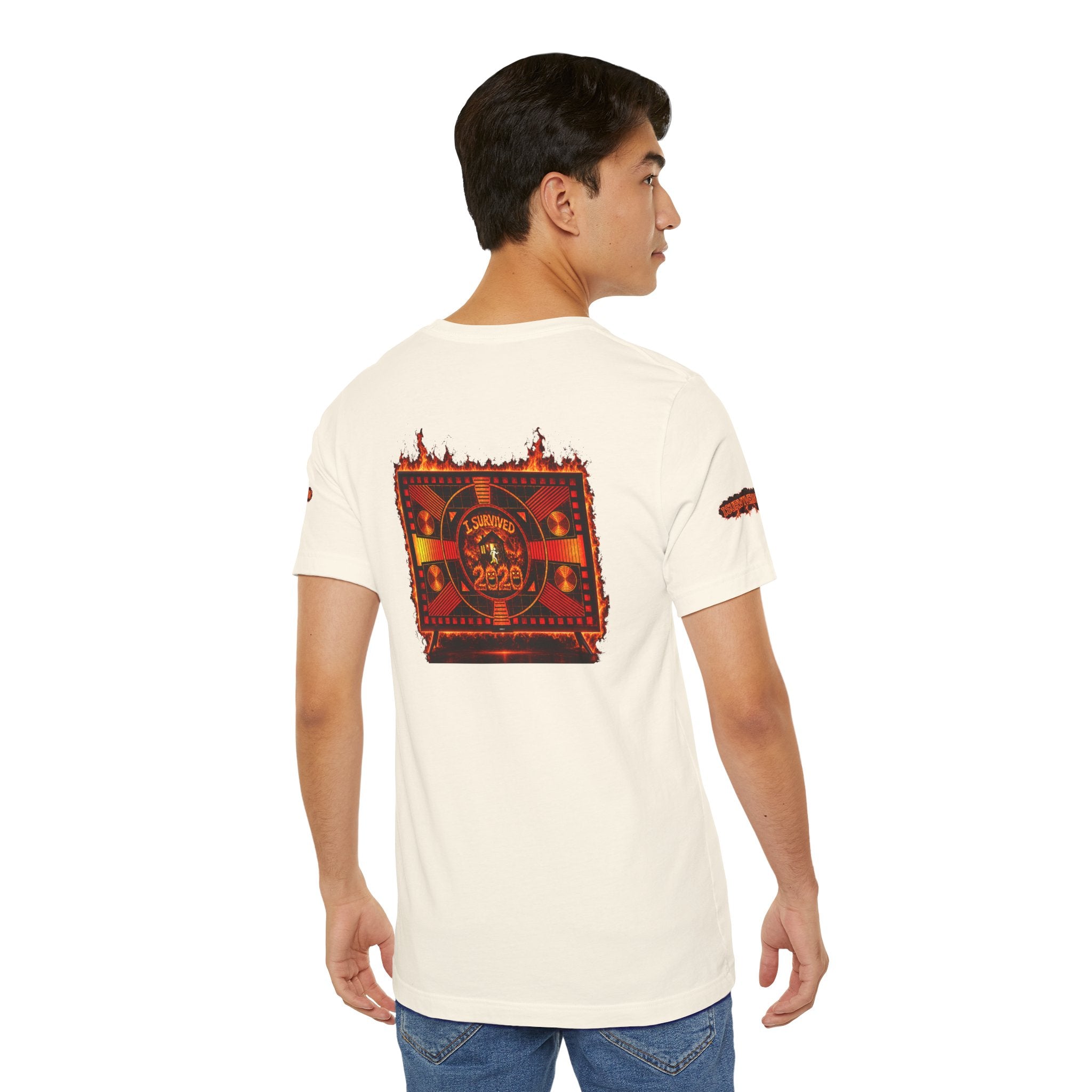 I Survived 2020 — "Please Stand By" Test Pattern Tee Wildfire Signal Special Edition Summer Premiere Unisex Jersey Short Sleeve Tee