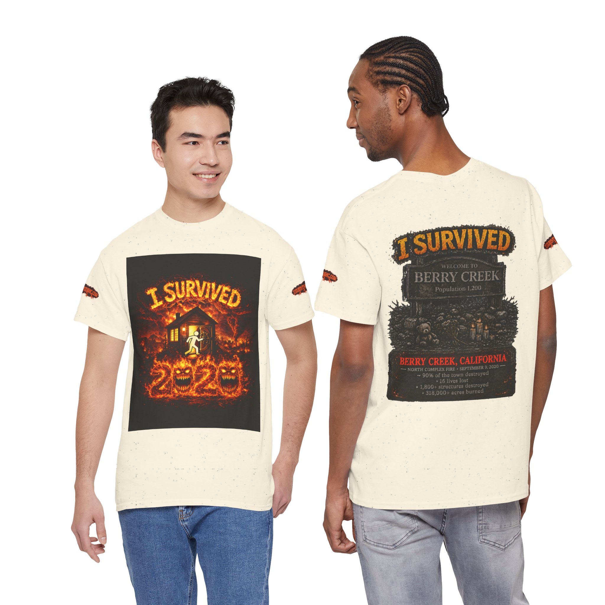 I Survived 2020 — WILDFIRES S2:E1: Special Edition "Berry Creek" Memorial Unisex Heavy Cotton Tee