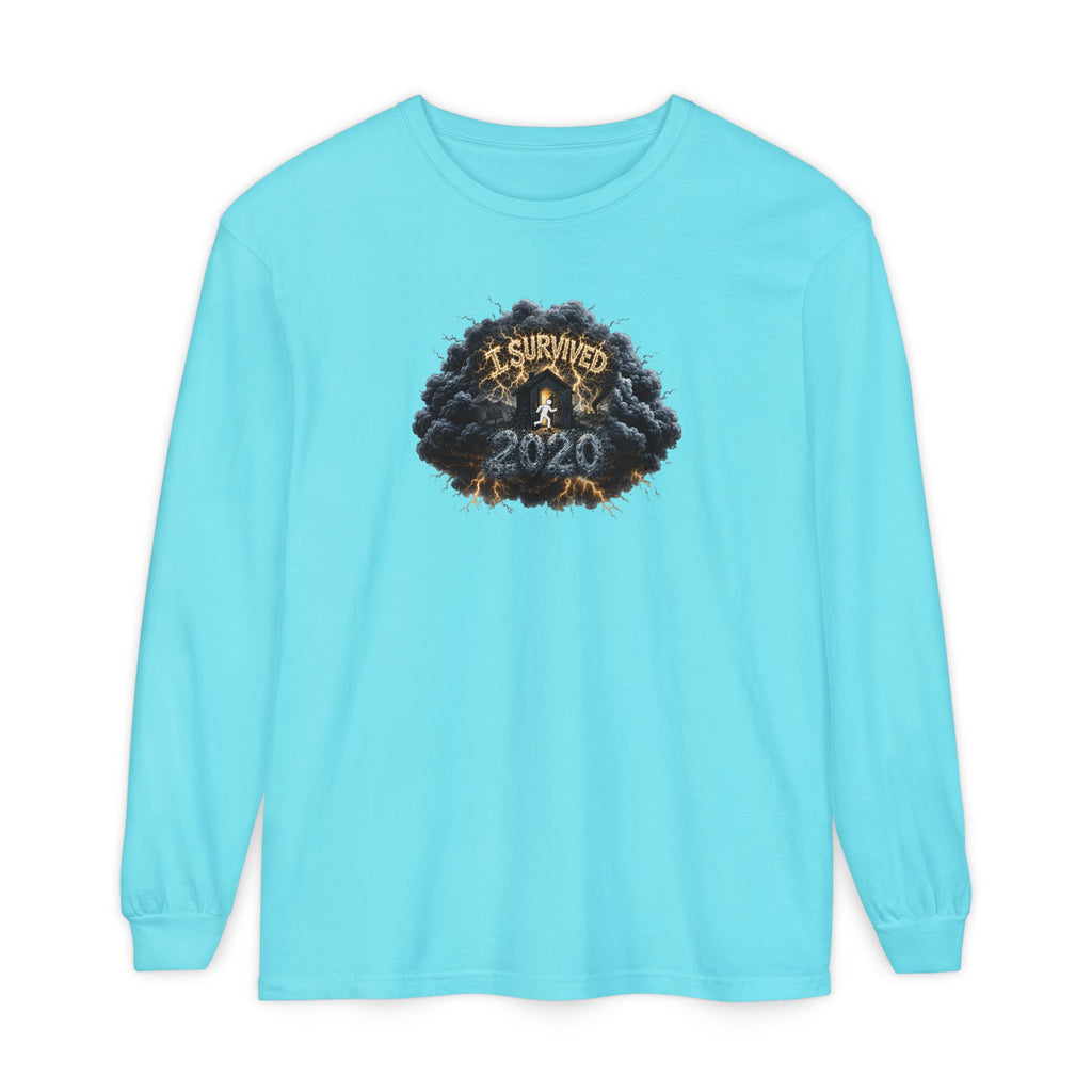 I Survived 2020 — Original PILOT Design: Director's Cut Unisex Garment-Dyed Long Sleeve T-Shirt
