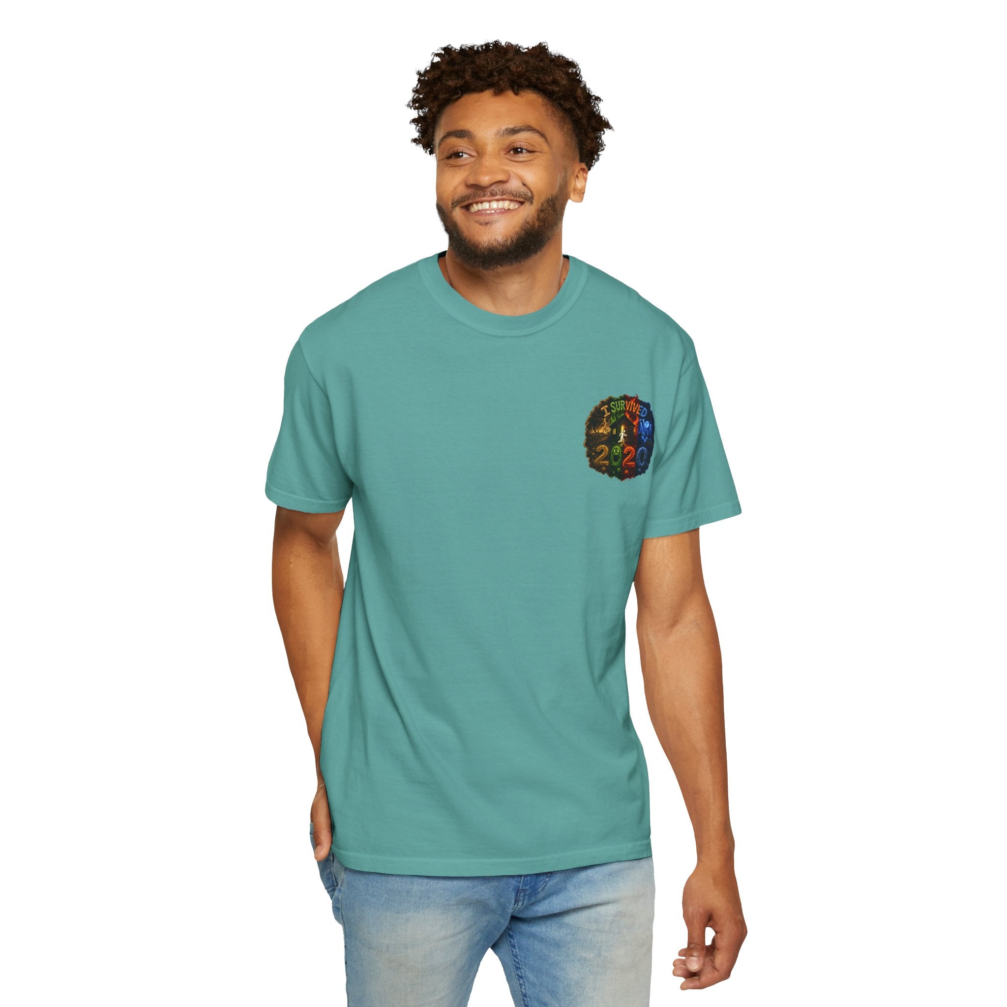 I Survived 2020 — "No Signal" Test Pattern Tee Alien Broadcast Finale Summer Premiere Unisex Garment-Dyed T-shirt
