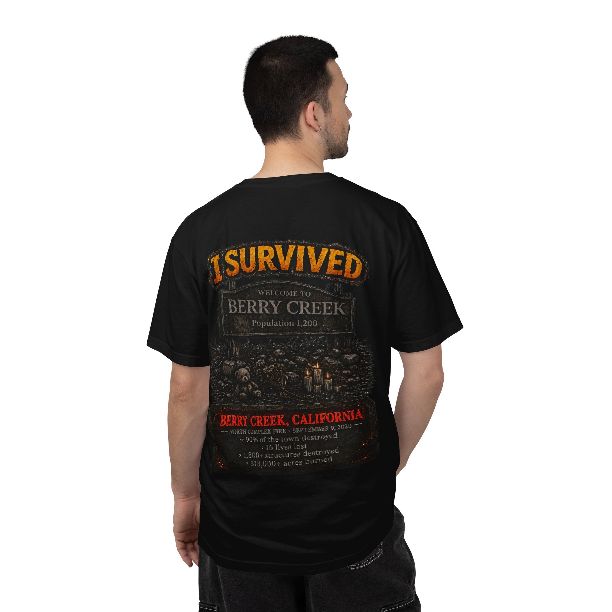 I Survived 2020 — Director's Cut S2:E1 "Berry Creek" | Wildfire Edition Memorial Unisex Garment-Dyed T-shirt