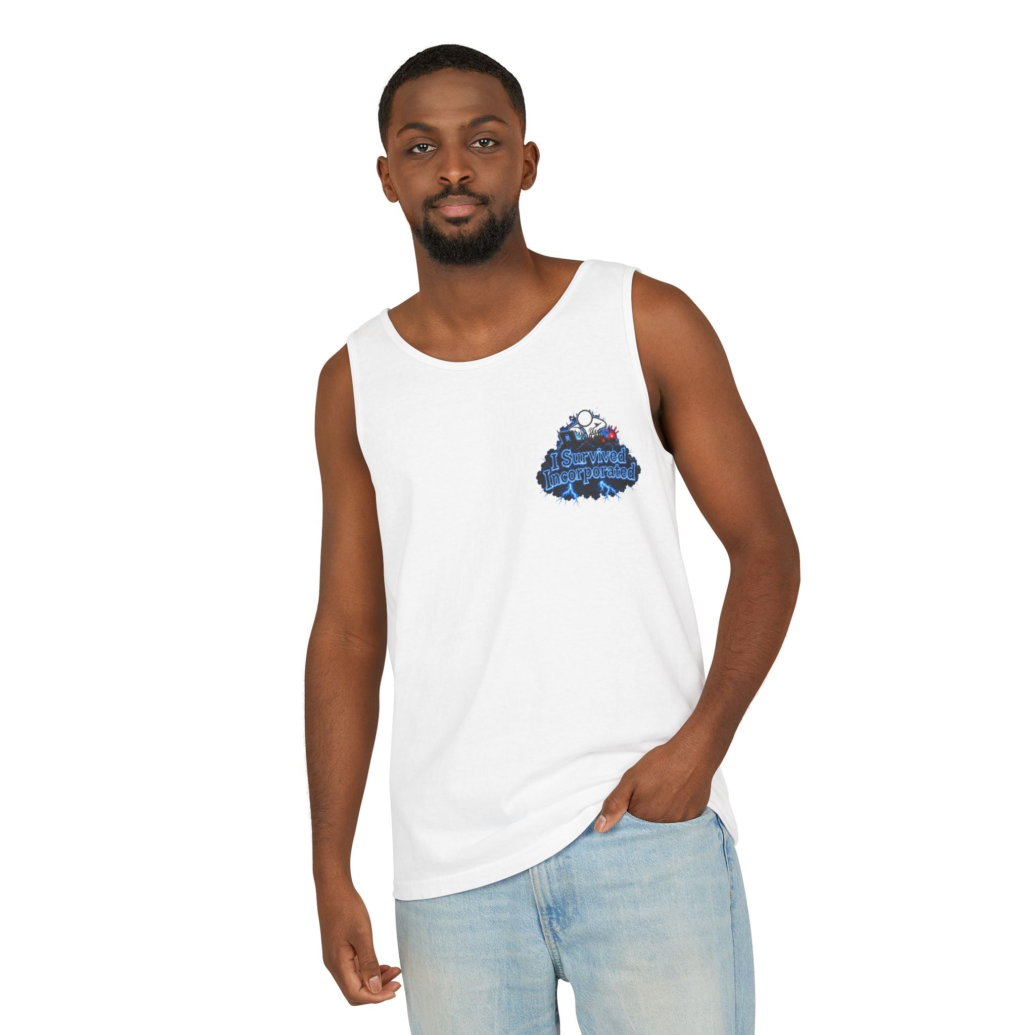 I Survived 2020 — "Please Stand By" Test Pattern Tee Lockdown Special Edition Summer Exclusive Unisex Garment-Dyed Tank Top