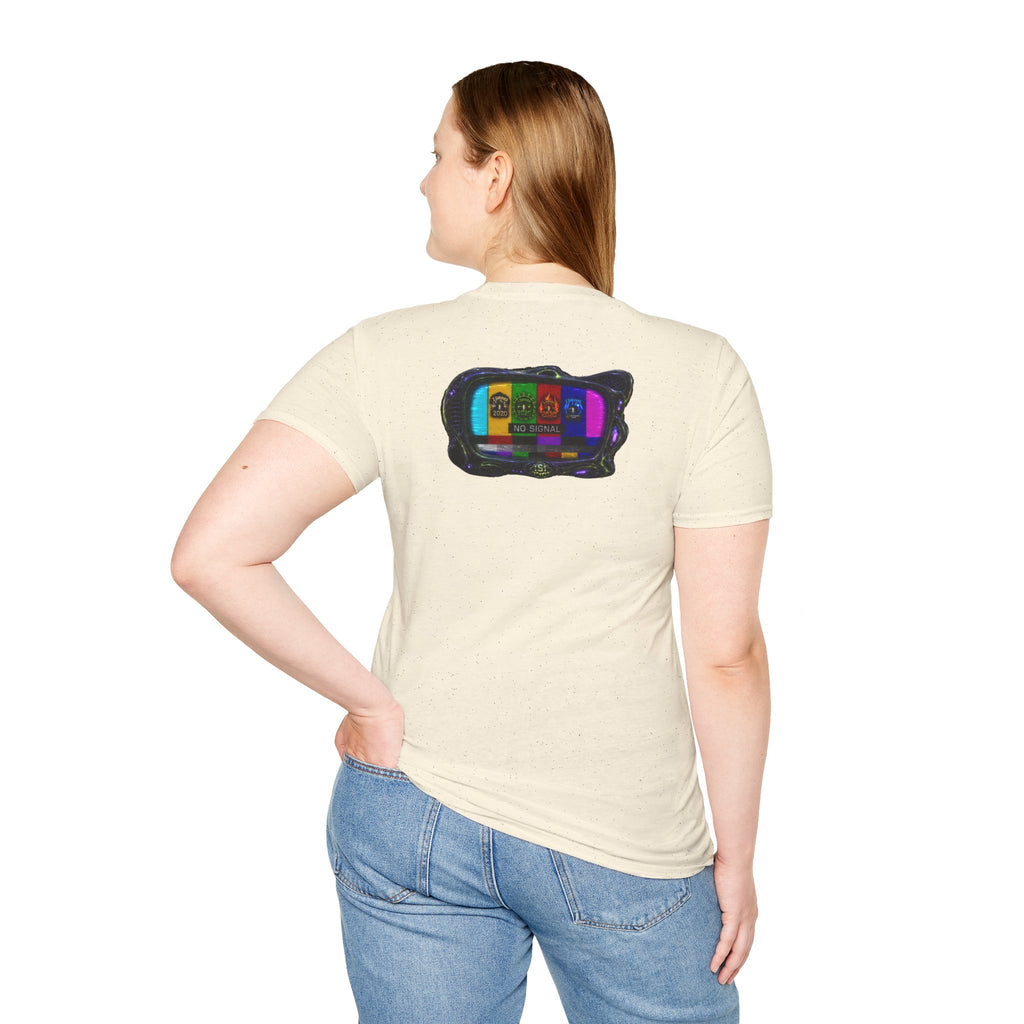 I Survived 2020 — "No Signal" Test Pattern Tee Alien Broadcast Finale Summer Premiere Unisex Softstyle T-Shirt