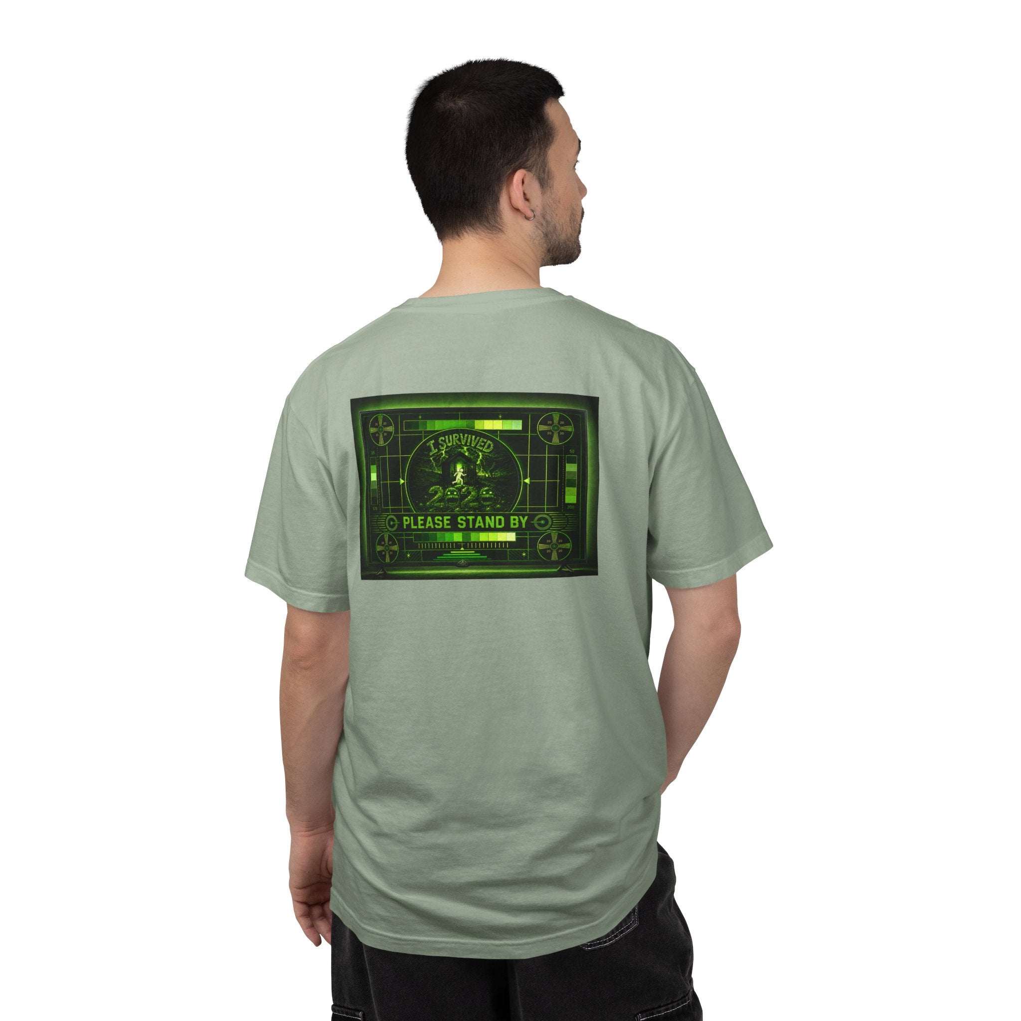 I Survived 2020 — "Please Stand By" Test Pattern Toxic Signal Tee Summer Premiere Unisex Garment-Dyed T-shirt