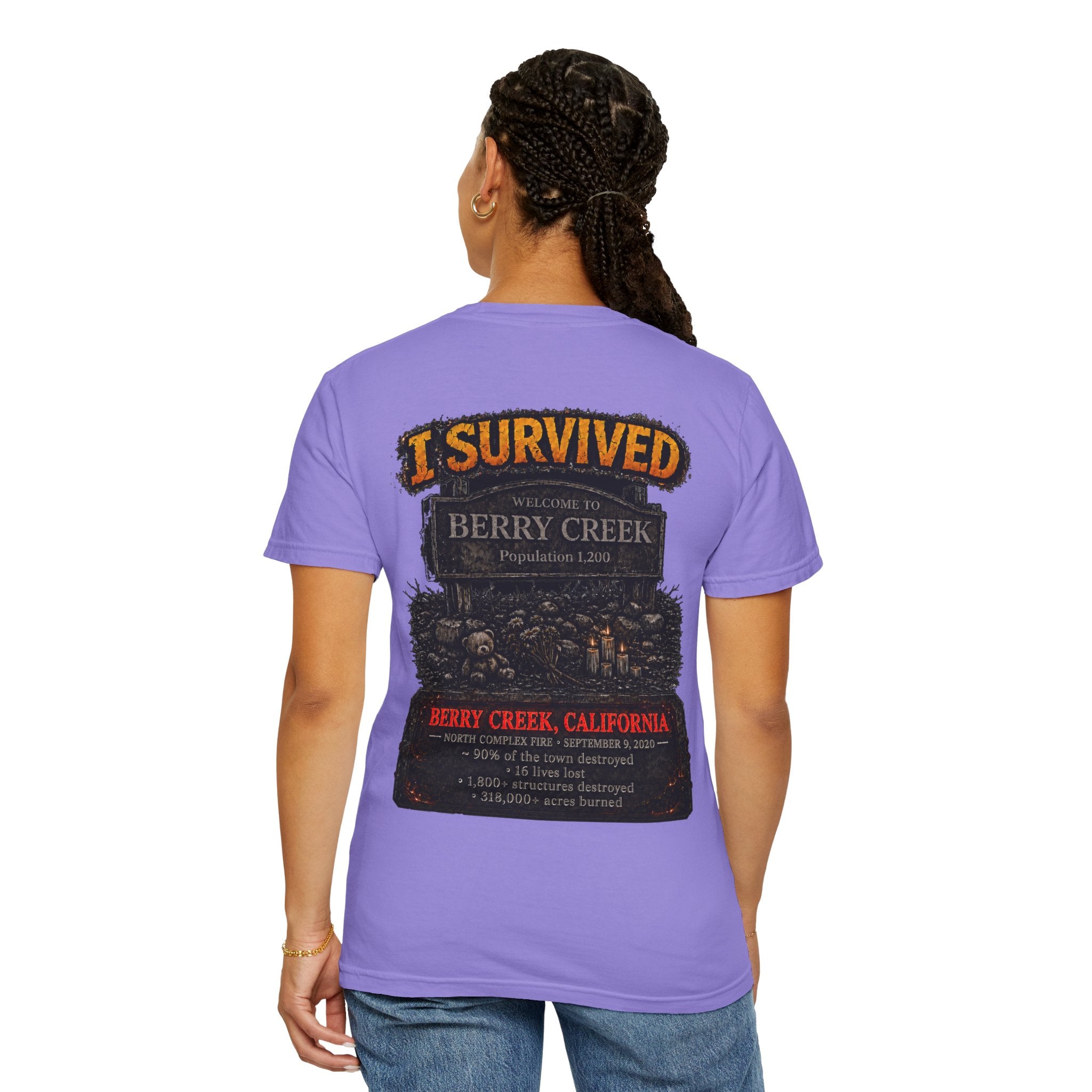 I Survived 2020 — Director's Cut S2:E1 "Berry Creek" | Wildfire Edition Memorial Unisex Garment-Dyed T-shirt