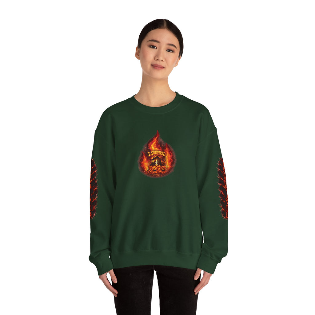 I Survived 2020 — WILDFIRES S2:E4: Director's Cut "Western U.S. Wildfire Season" Memorial Unisex Heavy Blend™ Crewneck Sweatshirt