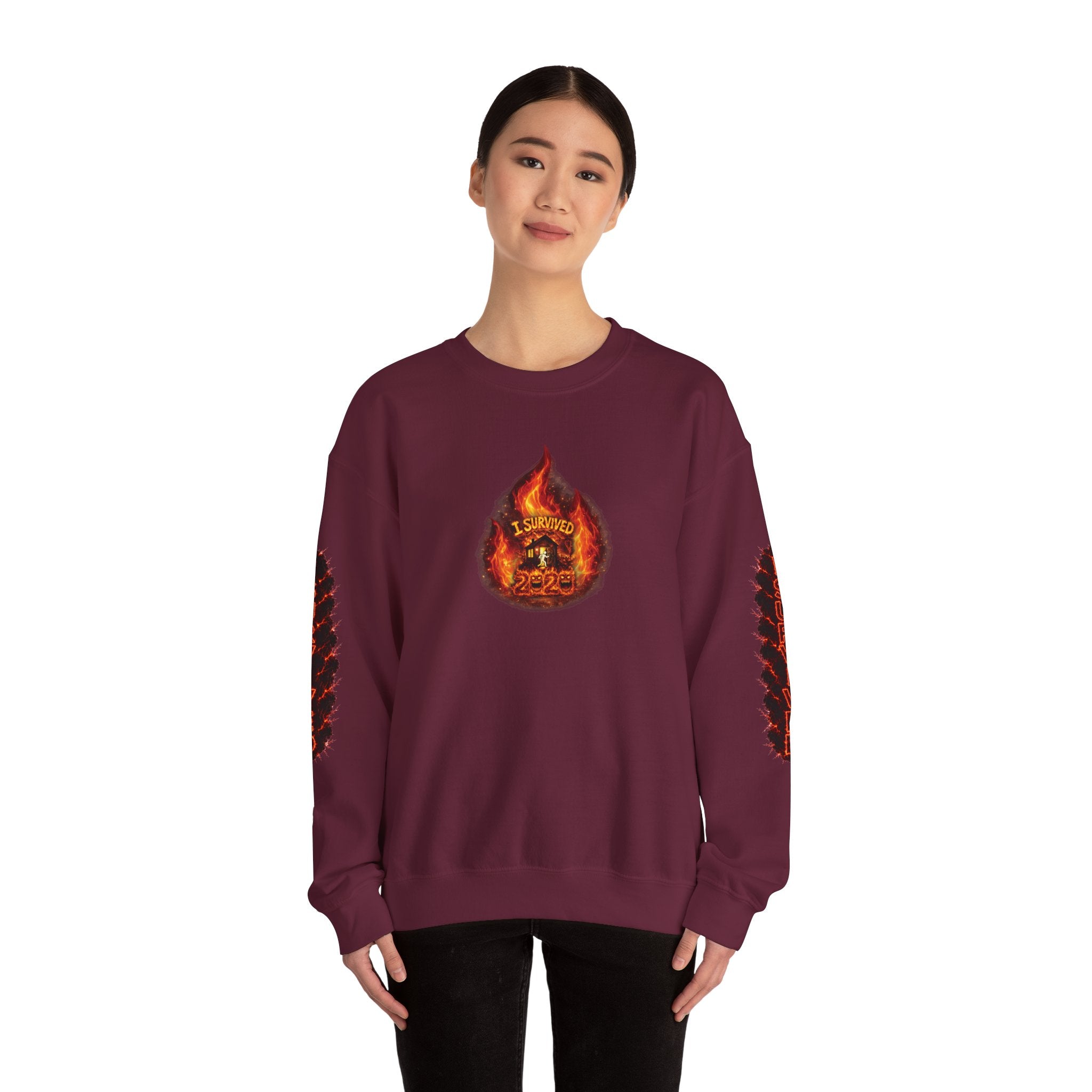 I Survived 2020 — WILDFIRES S2:E3: Director's Cut "The California Wildfires" Memorial Unisex Heavy Blend™ Crewneck Sweatshirt