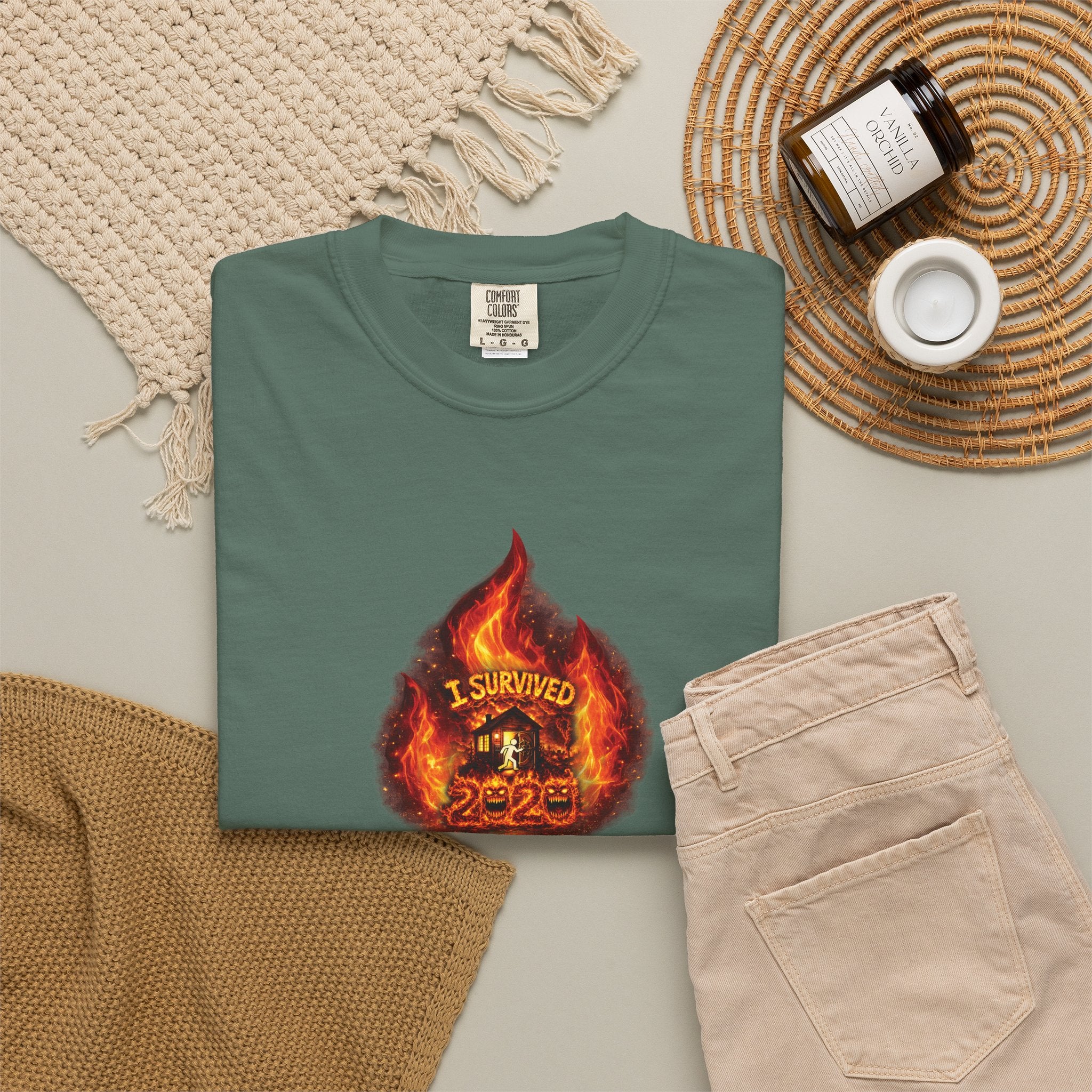 I Survived 2020 — WILDFIRES S2:E4: Director's Cut "Western U.S. Wildfire Season" Memorial Unisex Garment-Dyed T-shirt
