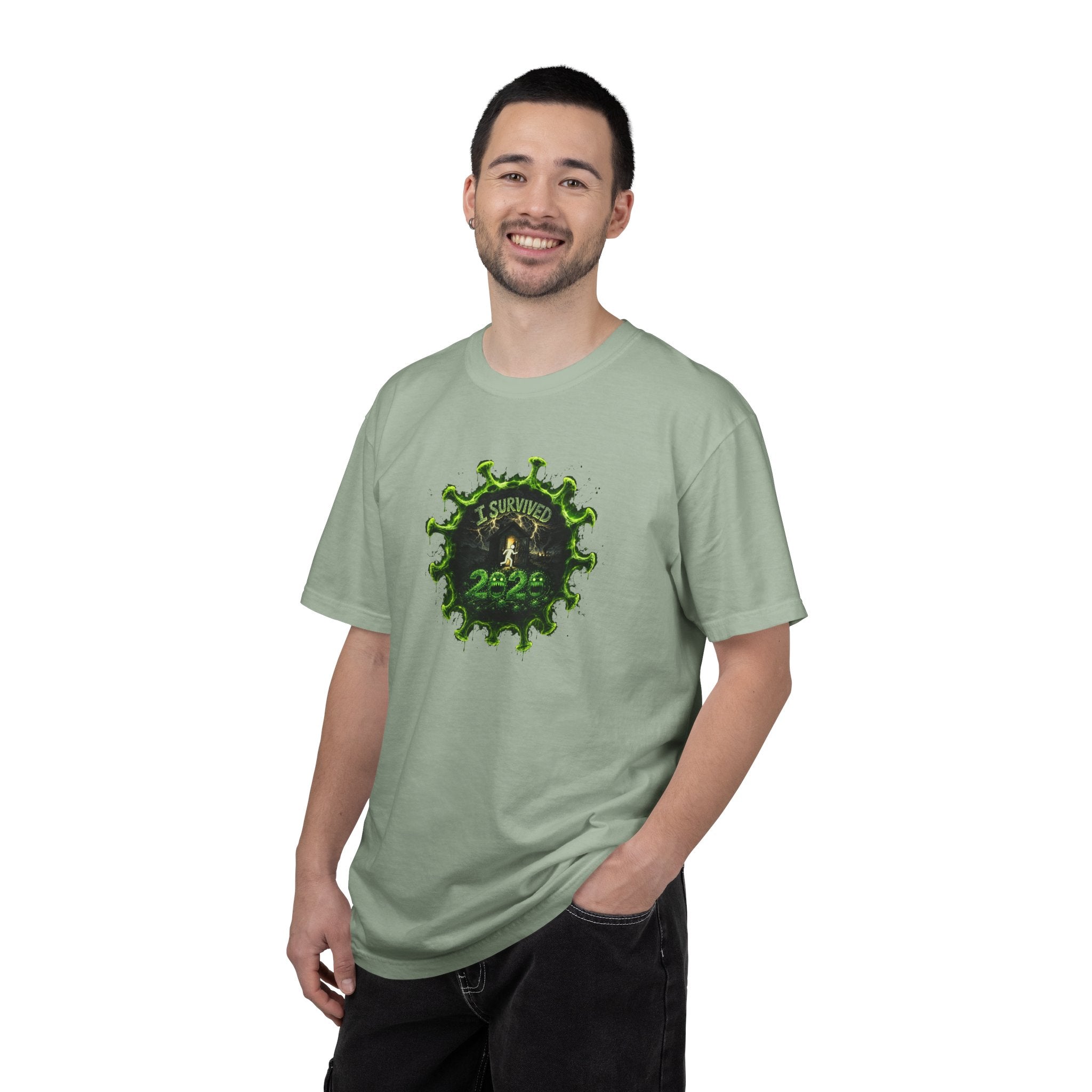 I Survived 2020 — PANDEMIC S1:E4: Director's Cut "Mask Madness" Unisex Garment-Dyed T-shirt