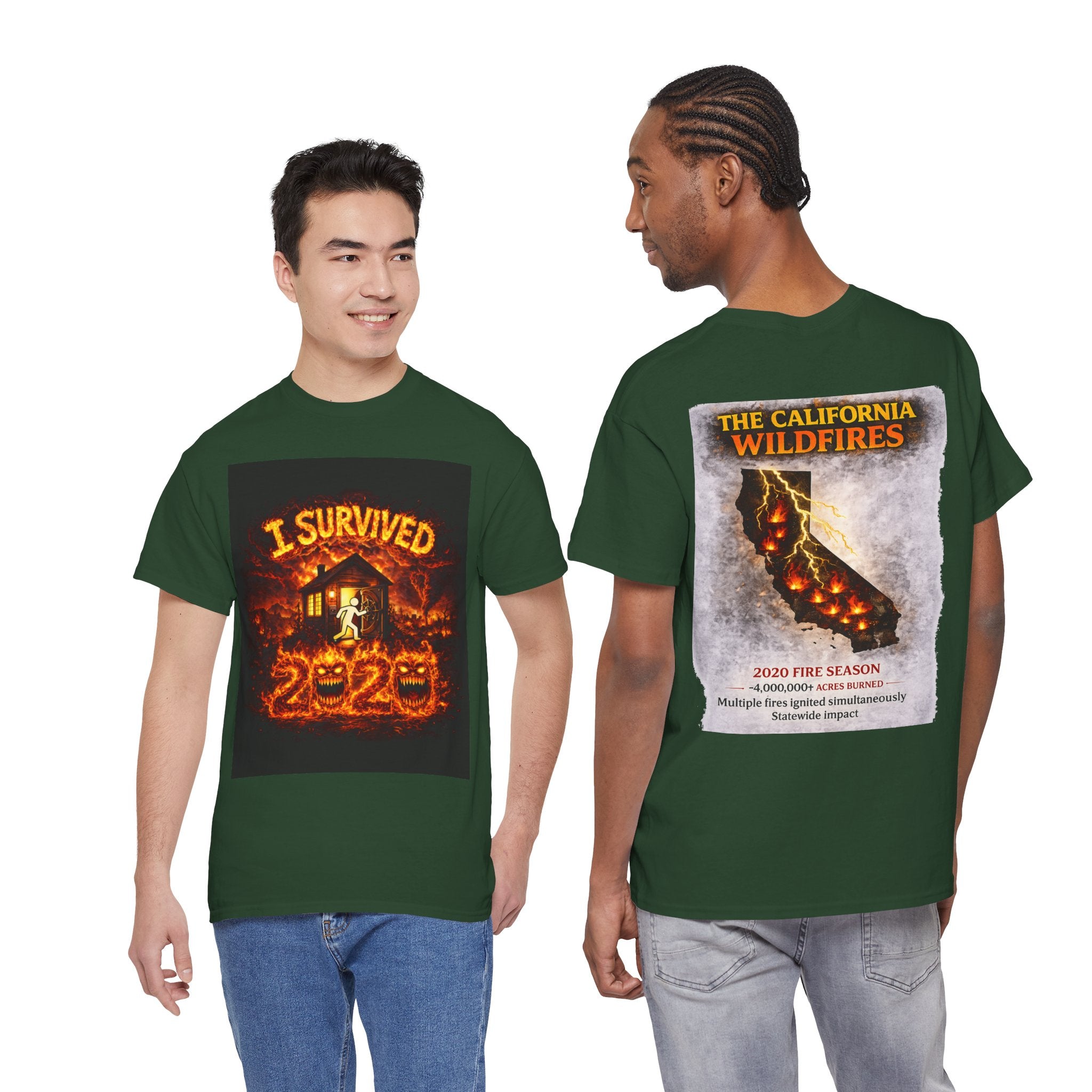 I Survived 2020 — WILDFIRES S2:E3: "The California Wildfires" Unisex Heavy Cotton Tee