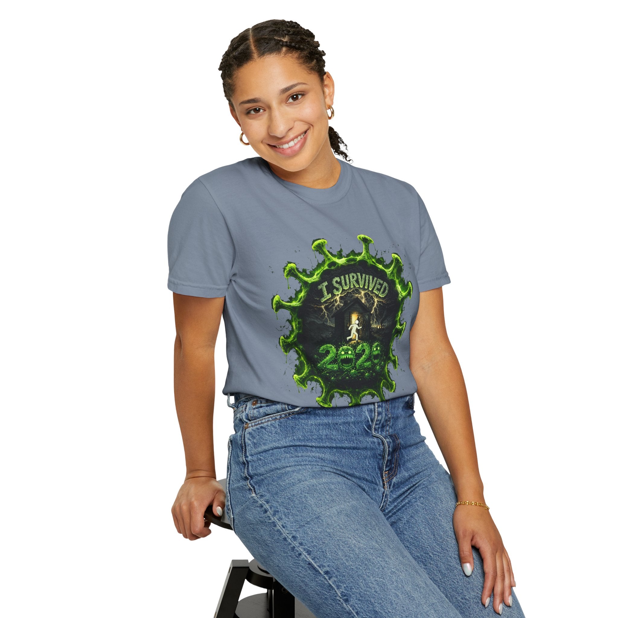 I Survived 2020 — Director's Cut S1:E1 "COVID-19: The Coronavirus" | Pandemic Edition Unisex Garment-Dyed T-shirt