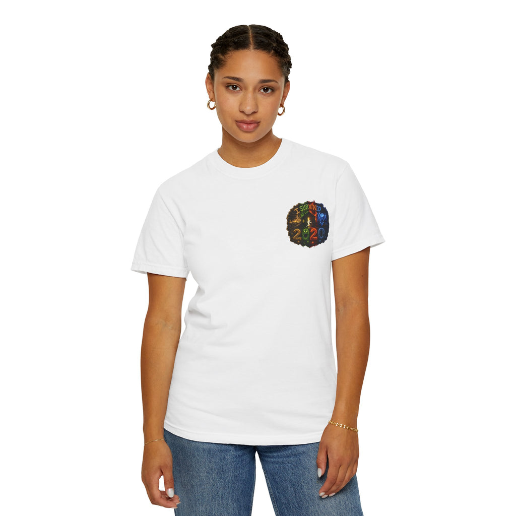 I Survived 2020 — "No Signal" Test Pattern Tee Alien Broadcast Finale Summer Premiere Unisex Garment-Dyed T-shirt