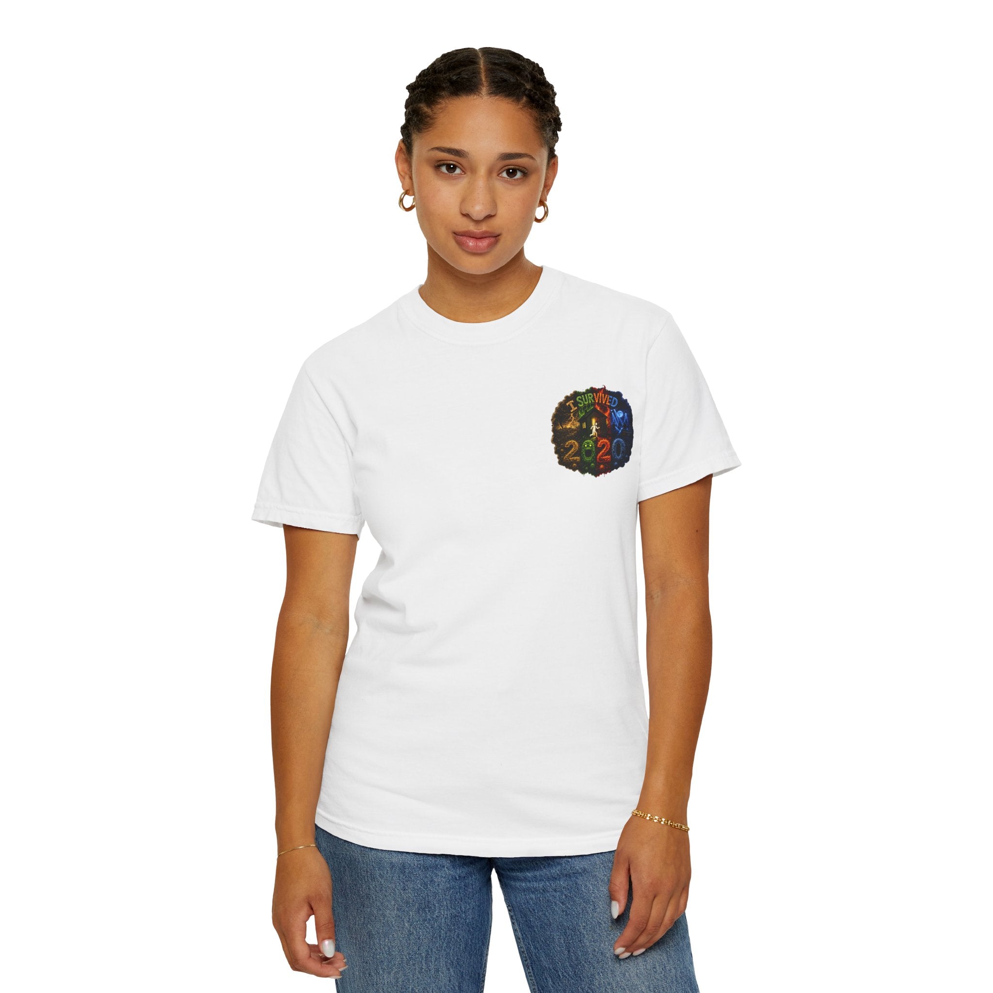 I Survived 2020 — "No Signal" Test Pattern Tee Alien Broadcast Finale Summer Premiere Unisex Garment-Dyed T-shirt