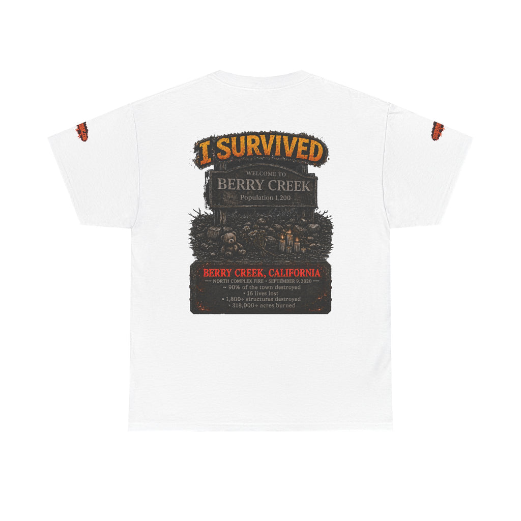 I Survived 2020 — Director's Cut S2:E1 "Berry Creek" | Wildfire Edition Memorial Unisex Heavy Cotton Tee (SPECIAL EDITION)