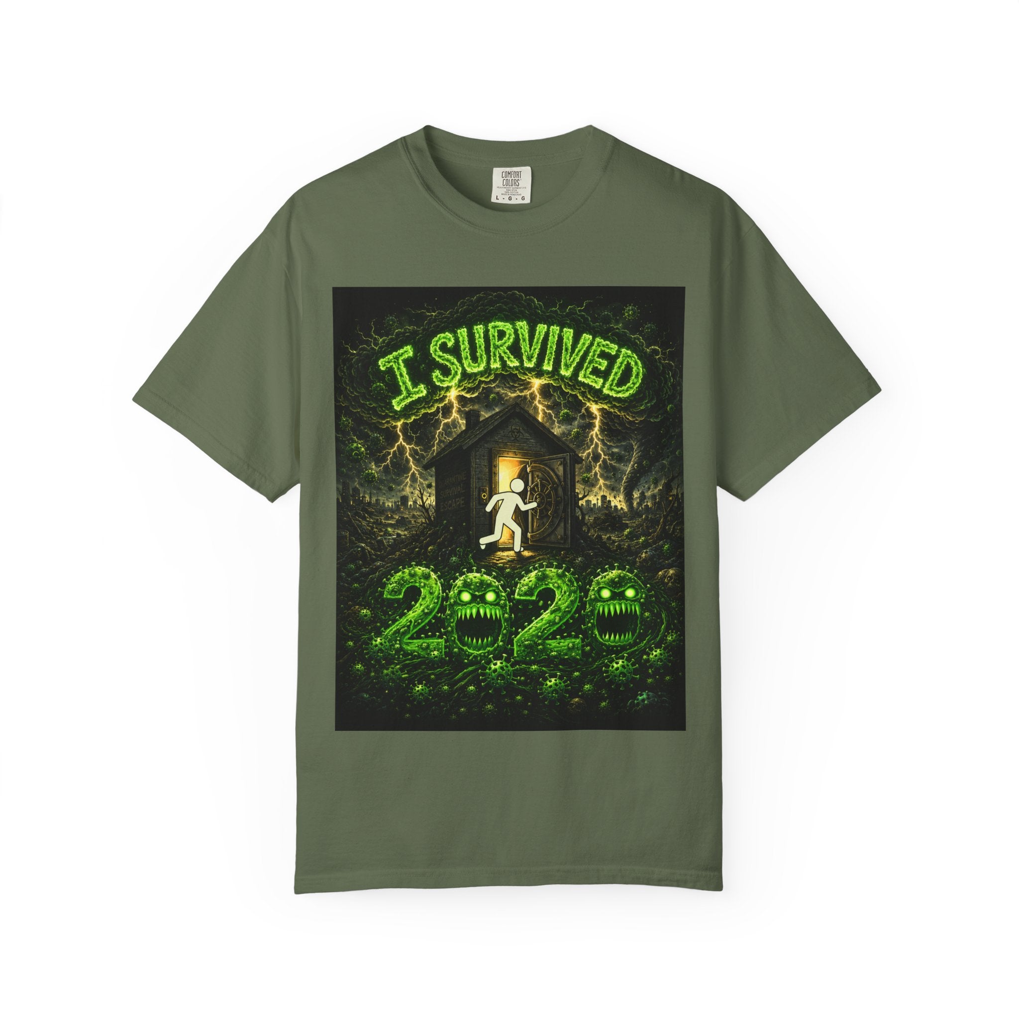 I Survived 2020 — PANDEMIC S1:E4: "Mask Madness" Unisex Garment-Dyed T-shirt