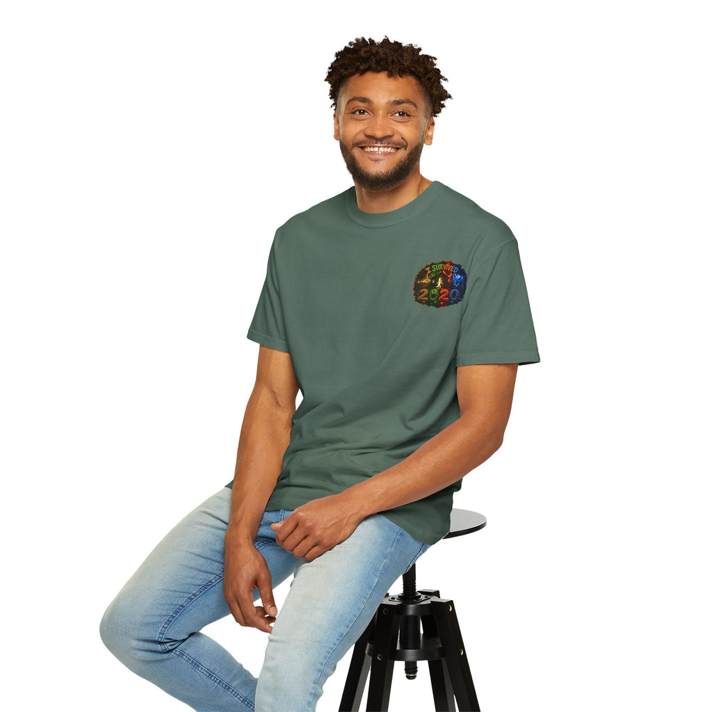 I Survived 2020 — "No Signal" Test Pattern Tee Alien Broadcast Finale Summer Premiere Unisex Garment-Dyed T-shirt