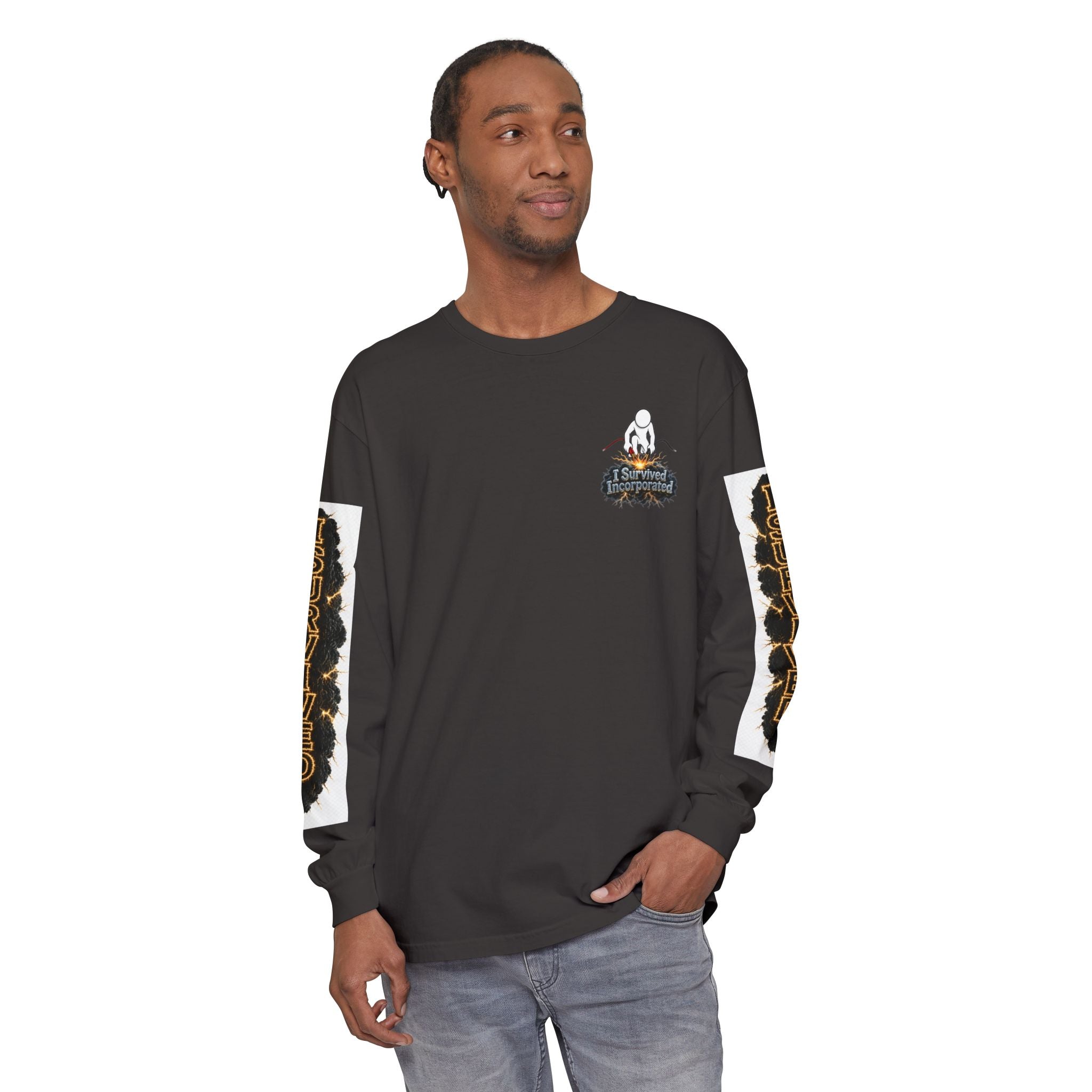 I Survived 2020 — "Please Stand By" Test Pattern Tee Special Edition Summer Premier Unisex Garment-Dyed Long Sleeve T-Shirt