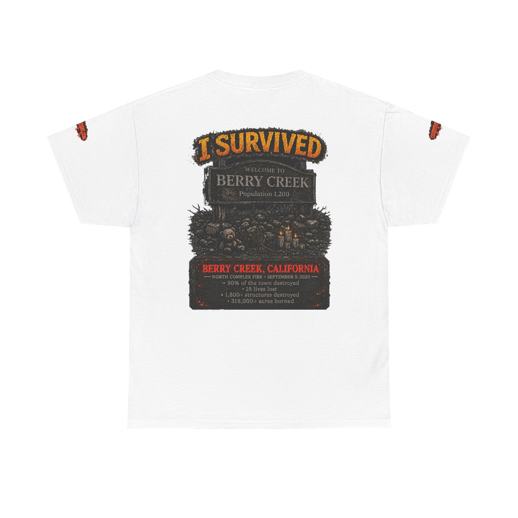 I Survived 2020 — Director's Cut S2:E1 "Berry Creek" | Wildfire Edition Memorial Unisex Heavy Cotton Tee (SPECIAL EDITION)