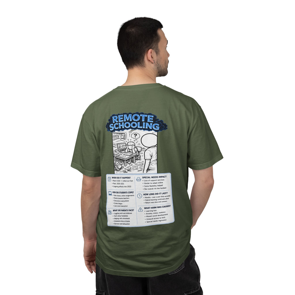 I Survived 2020 —  LOCKDOWN S3:E3: Director's Cut "Remote Schooling" Unisex Garment-Dyed T-shirt