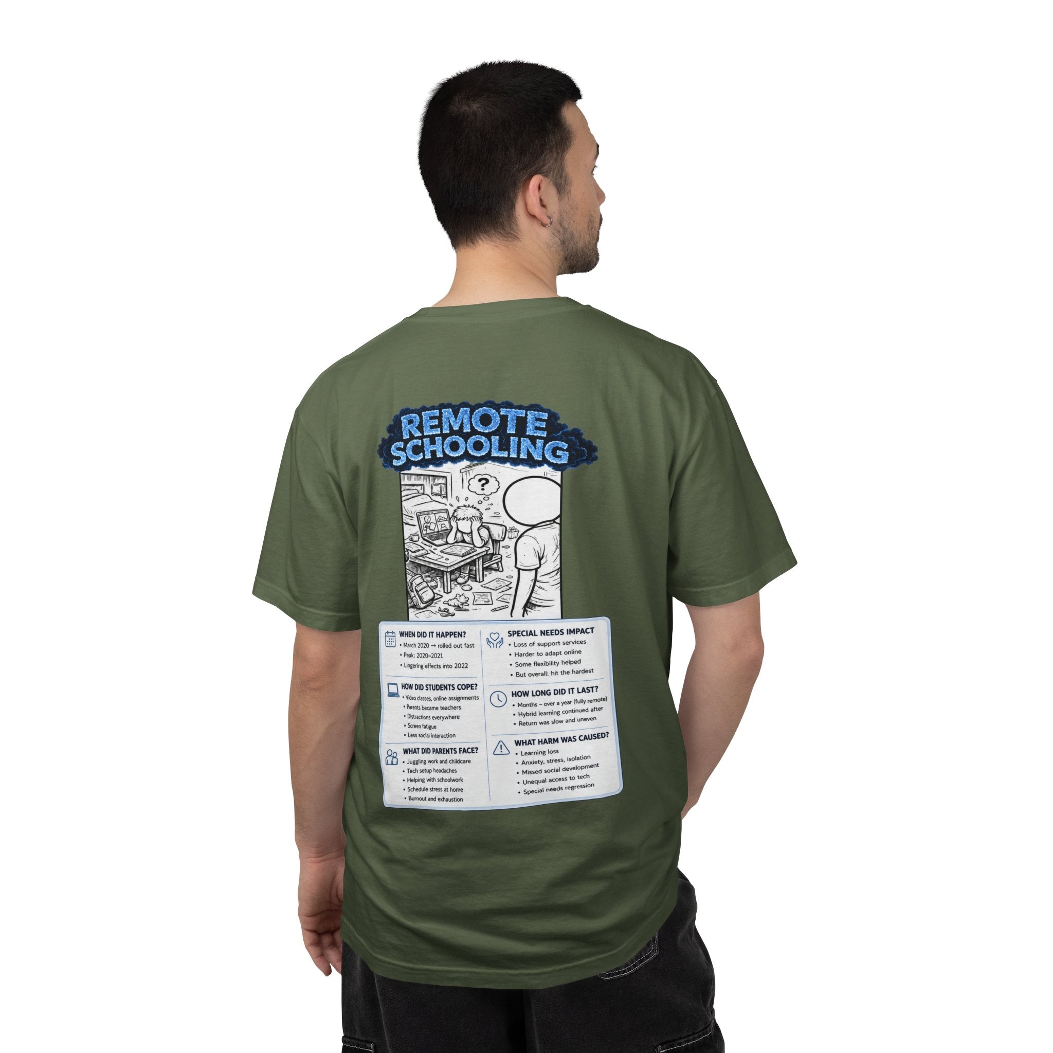 I Survived 2020 —  LOCKDOWN S3:E3: Director's Cut "Remote Schooling" Unisex Garment-Dyed T-shirt
