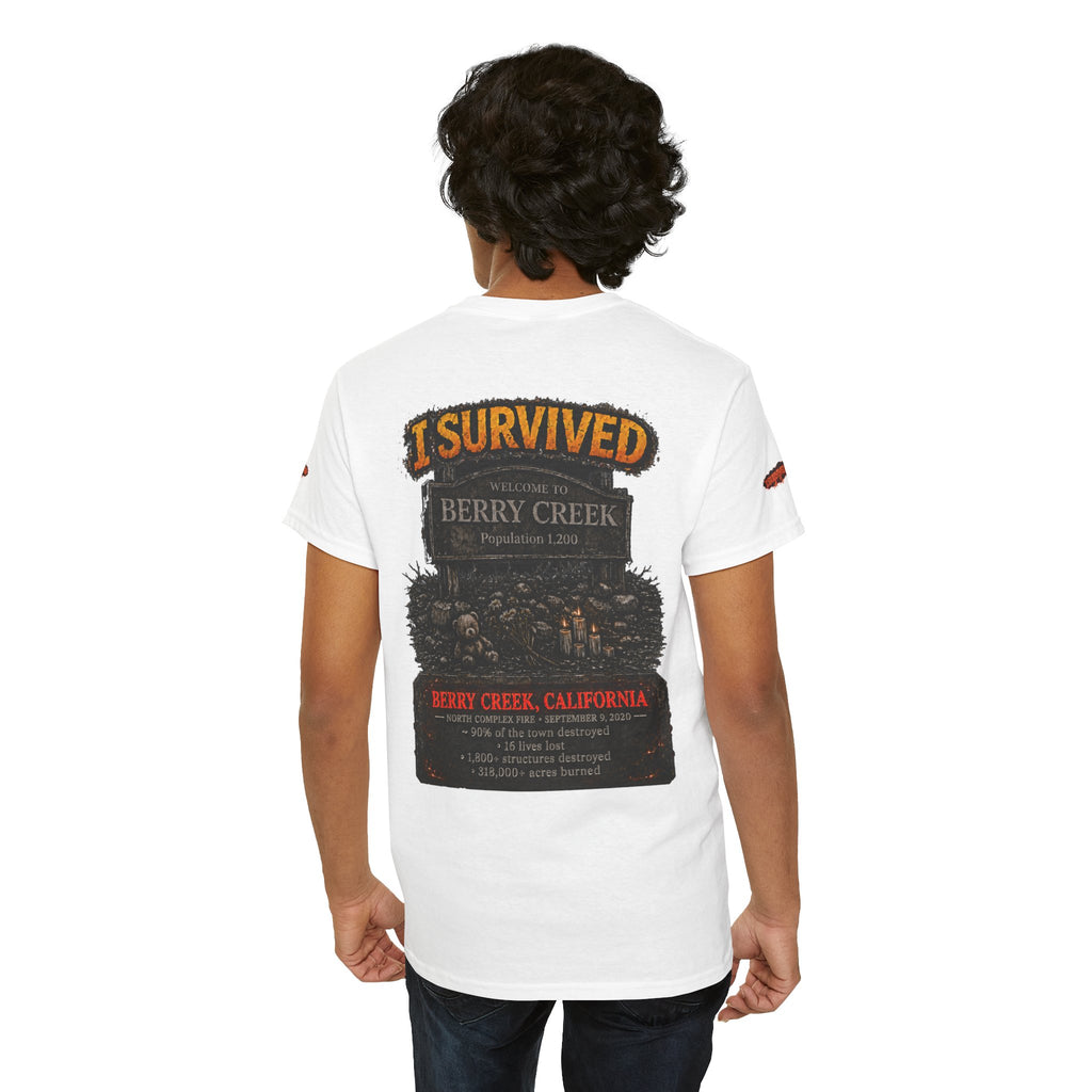 I Survived 2020 — Director's Cut S2:E1 "Berry Creek" | Wildfire Edition Memorial Unisex Heavy Cotton Tee (SPECIAL EDITION)