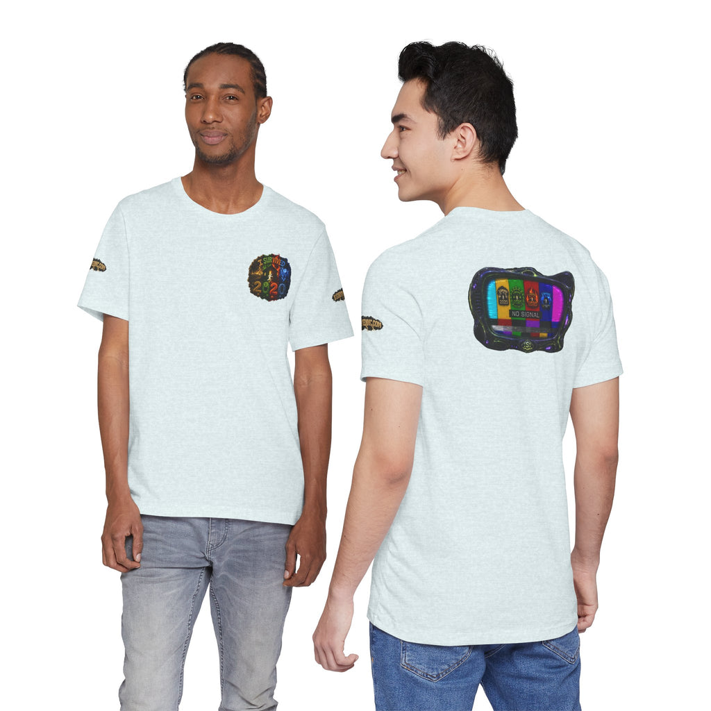 I Survived 2020 — "No Signal" Test Pattern Tee Alien Broadcast Finale Summer Premiere Unisex Jersey Short Sleeve Tee