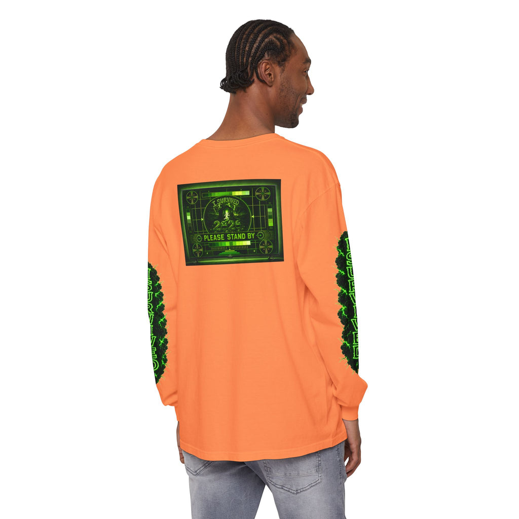 I Survived 2020 — "Please Stand By" Test Pattern Toxic Signal Tee Special Edition Summer Premiere Unisex Garment-Dyed Long Sleeve T-Shirt
