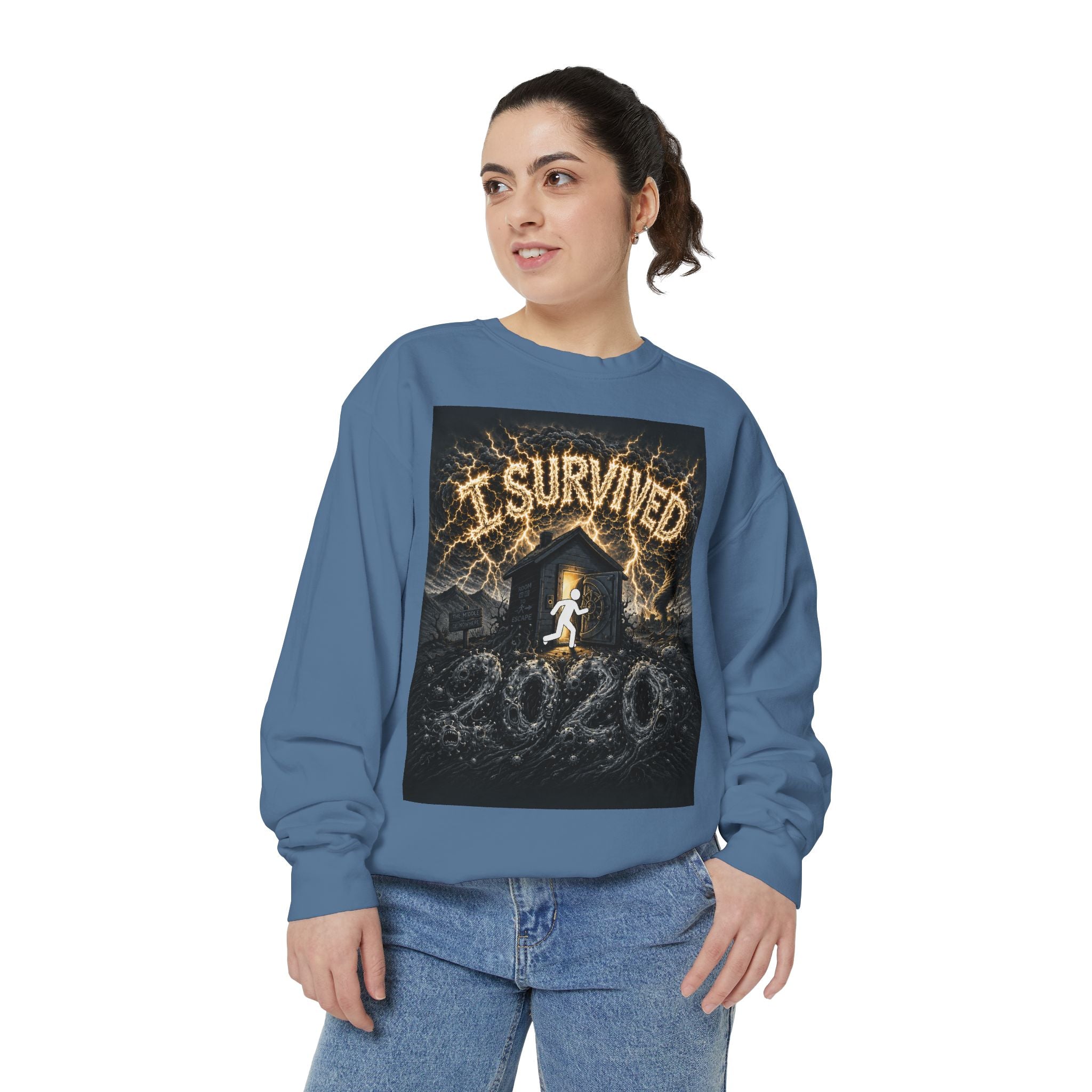 I Survived 2020 — Original PILOT Design Unisex Garment-Dyed Sweatshirt
